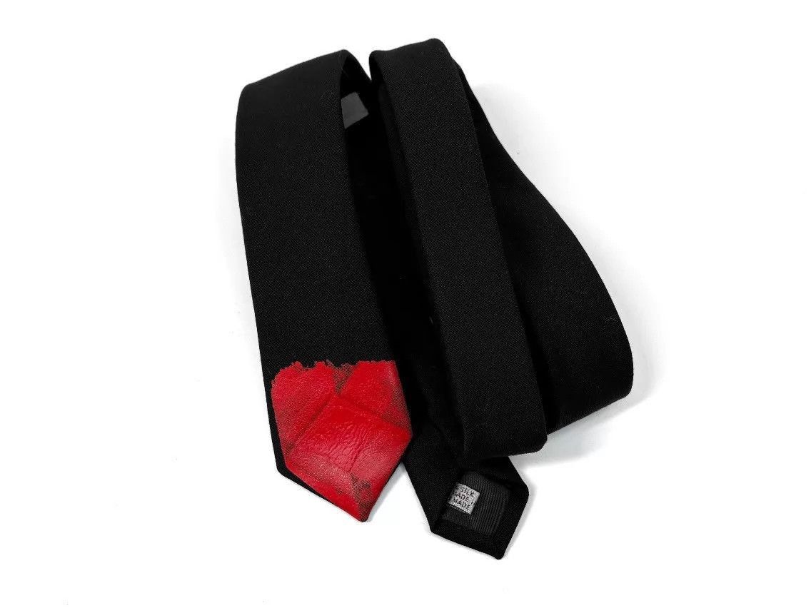 Dior Black Necktie with Red Accent Size ONE SIZE - 4 Thumbnail