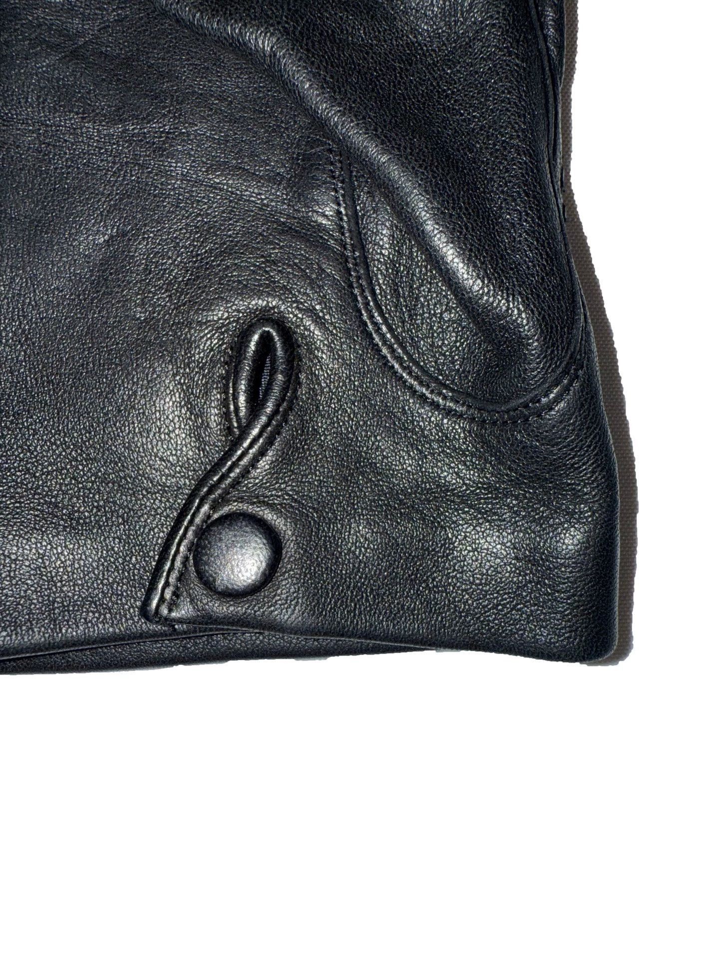 Yohji Yamamoto Black Leather Gloves with Symbolic Embroidery Size ONE SIZE - 7 Thumbnail