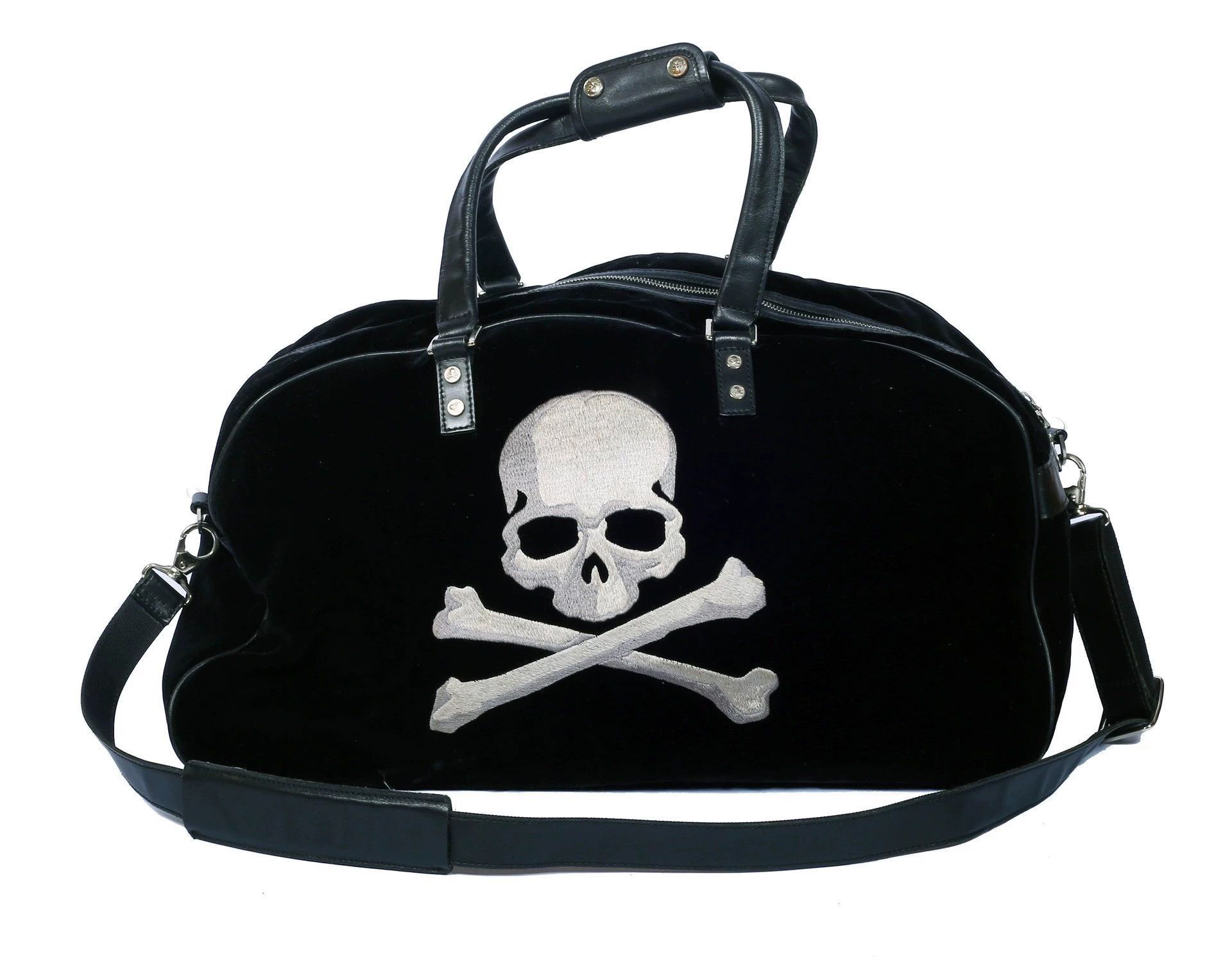 Mastermind Japan Black Duffle Bag with Skull & Crossbones Embroidery Size ONE SIZE - 2 Thumbnail