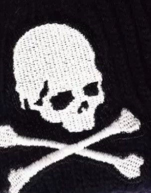 Mastermind Japan Black Fingerless Gloves with Skull Crossbones Design Size ONE SIZE - 5 Thumbnail