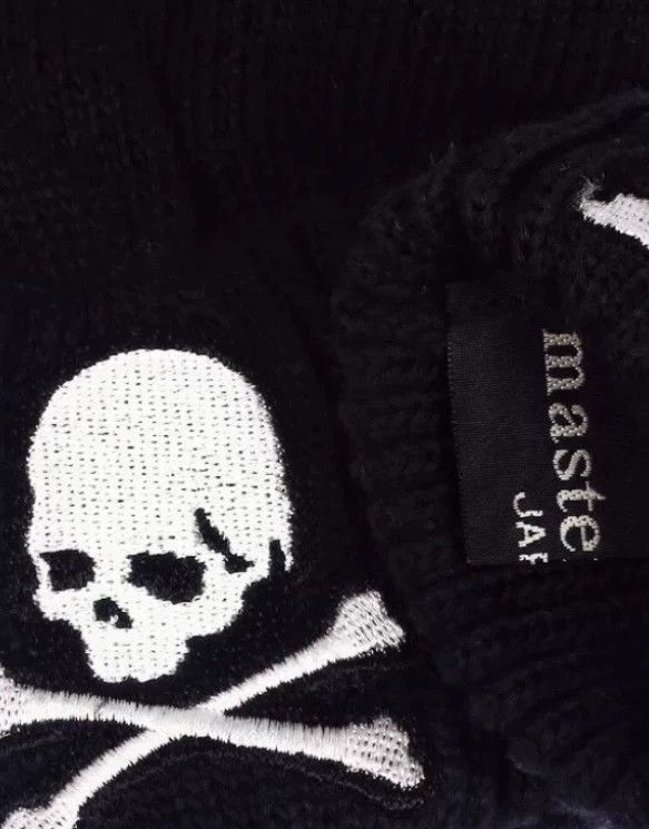 Mastermind Japan Black Fingerless Gloves with Skull Crossbones Design Size ONE SIZE - 6 Thumbnail