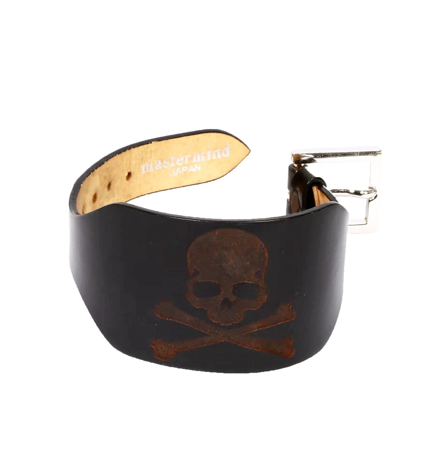 Mastermind Japan Brown Skull Design Leather Cuff Bracelet Size ONE SIZE - 4 Thumbnail