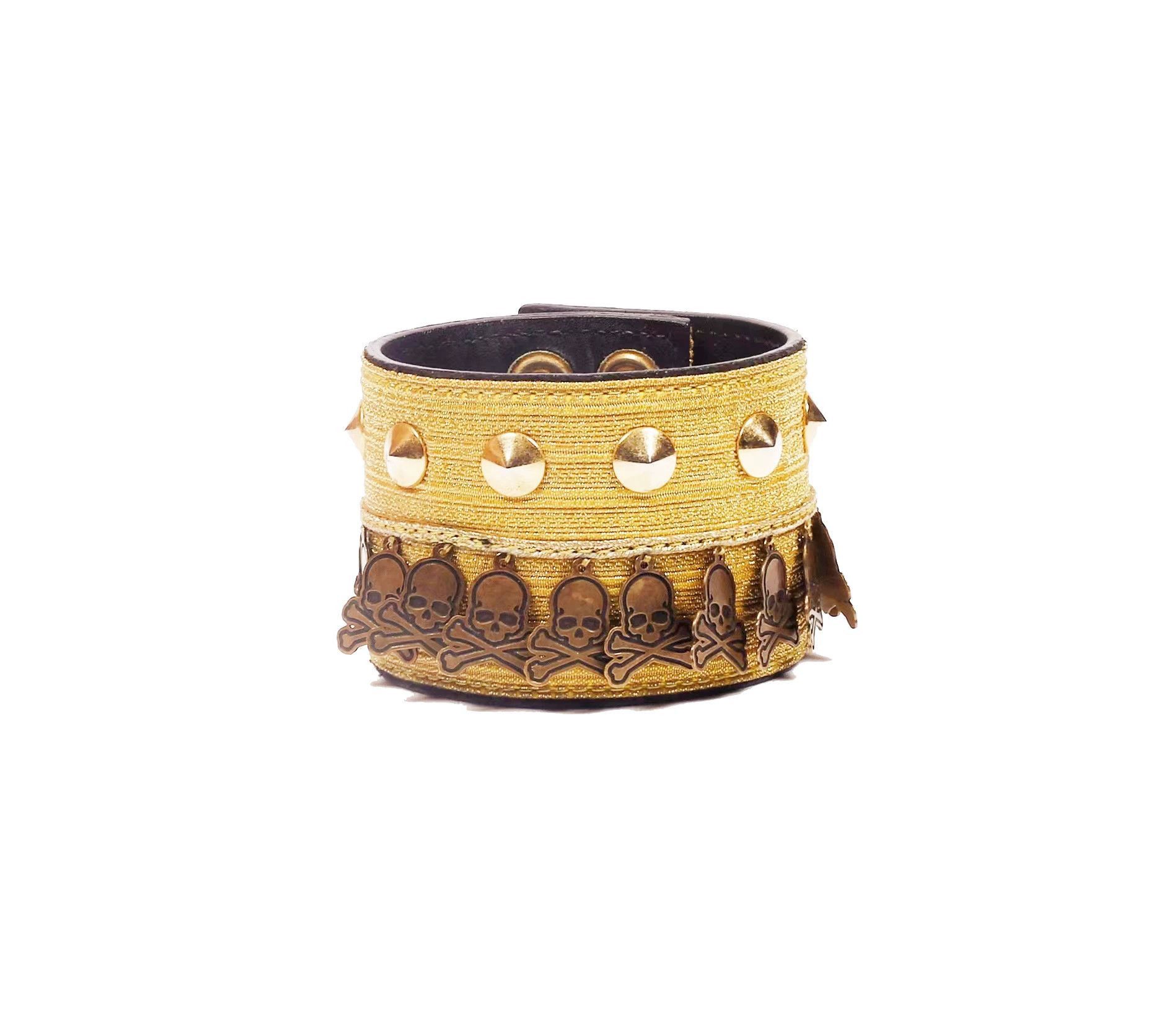 Mastermind Japan Gold Studded Skull Decorative Bracelet Size ONE SIZE - 2 Thumbnail