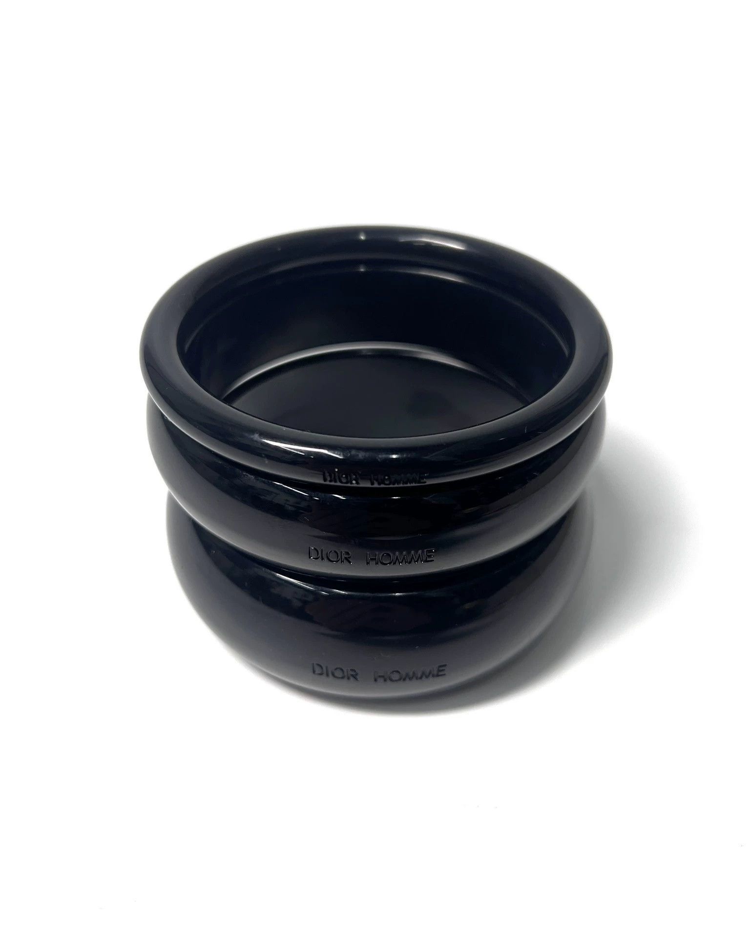 Dior Black Stackable Bracelets with 'Loves Me Not' Engraving Size ONE SIZE - 3 Thumbnail