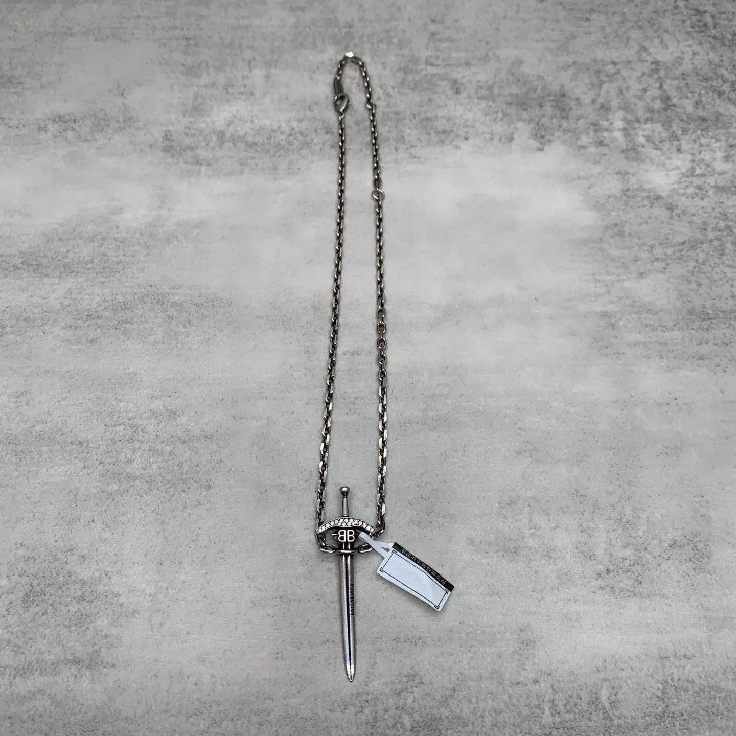 Balenciaga Silver Sword Pendant Chain Necklace Size ONE SIZE - 6 Thumbnail