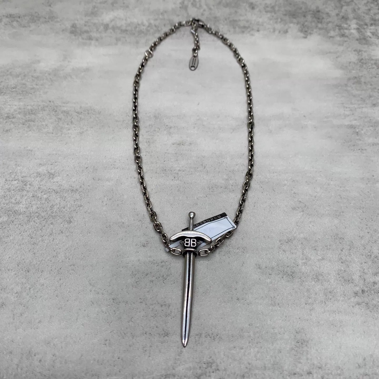 Balenciaga Silver Sword Pendant Chain Necklace Size ONE SIZE - 2 Thumbnail