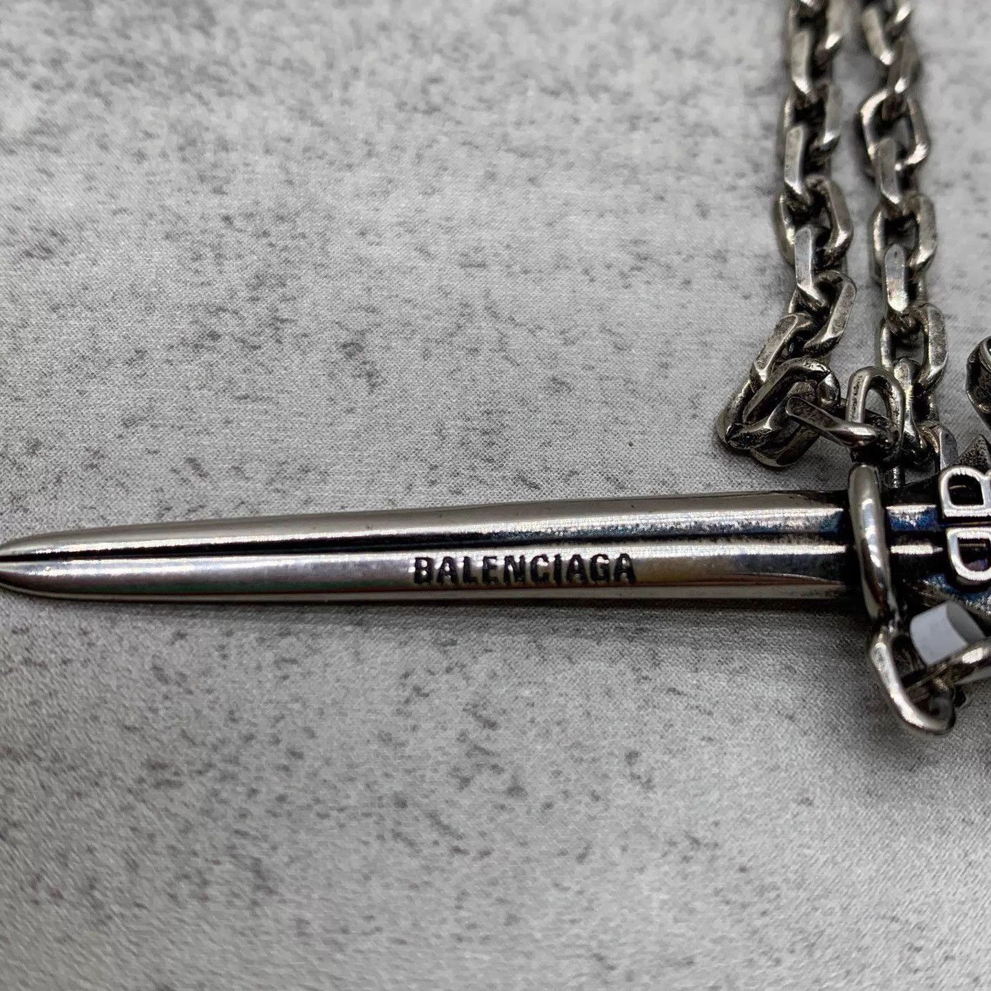 Balenciaga Silver Sword Pendant Chain Necklace Size ONE SIZE - 9 Thumbnail