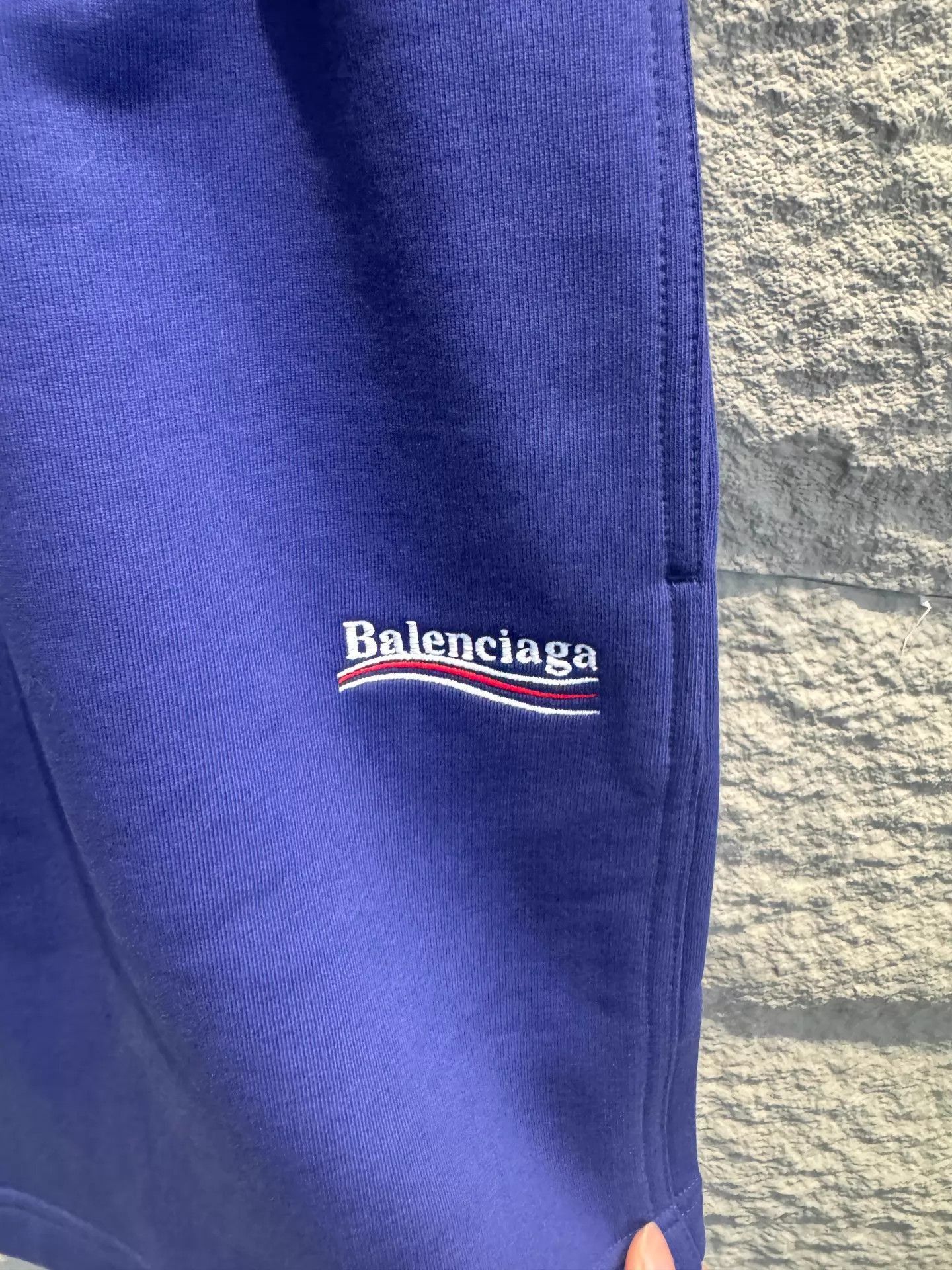 Balenciaga Blue Casual Sweat Shorts with Drawstring Size US 32 / EU 48 - 2 Thumbnail