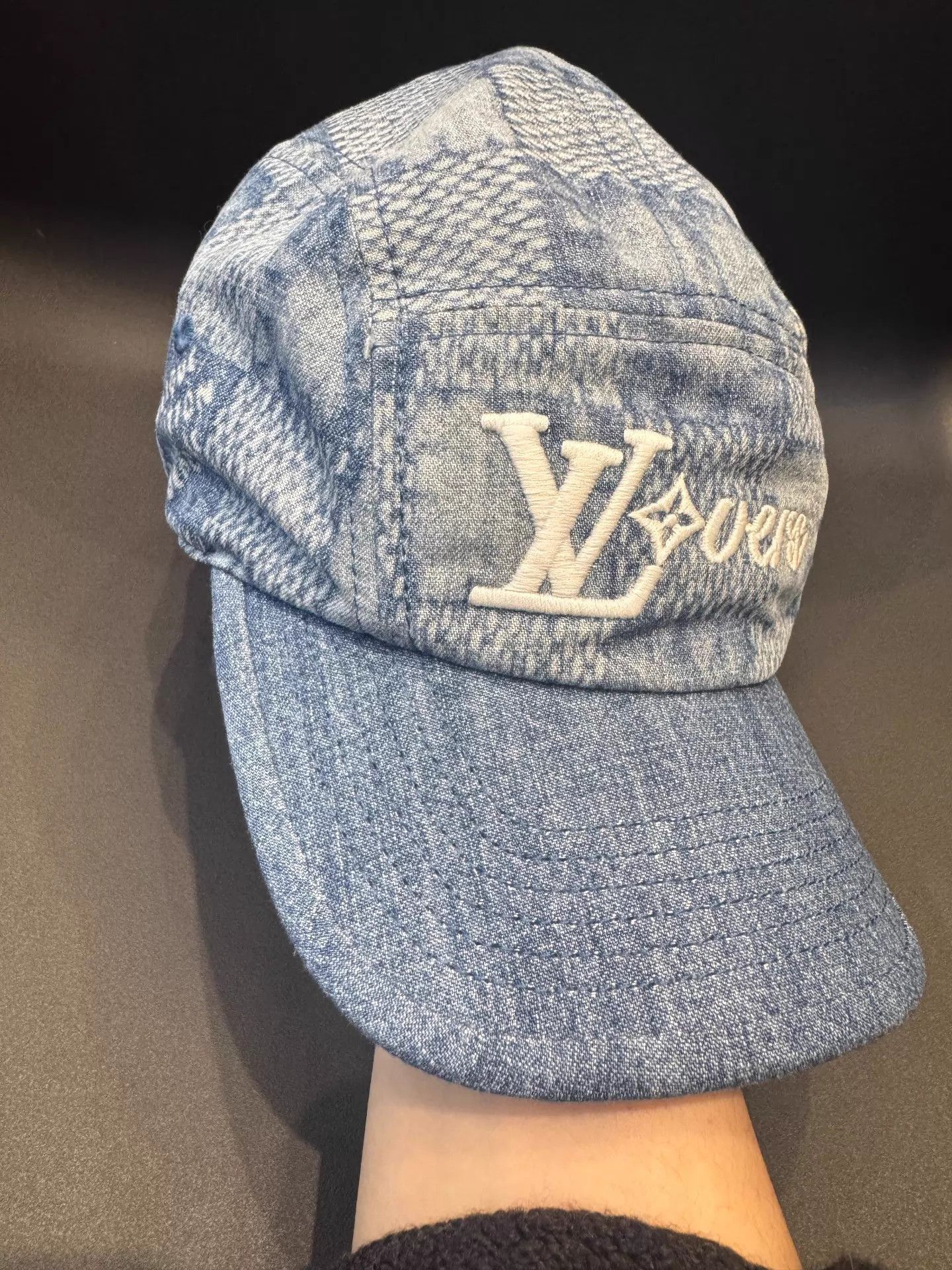 Louis Vuitton Blue Denim Embroidered Cap with Visor Size ONE SIZE - 3 Thumbnail