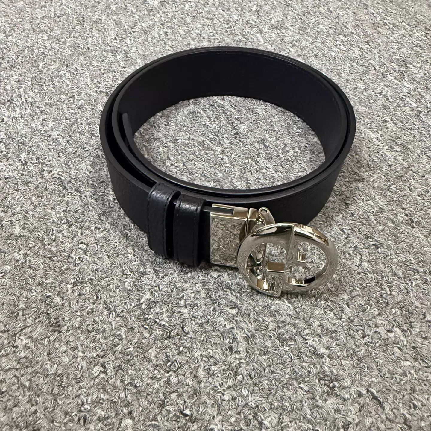 Gucci Black Leather Belt with Silver Buckle Size ONE SIZE - 2 Thumbnail