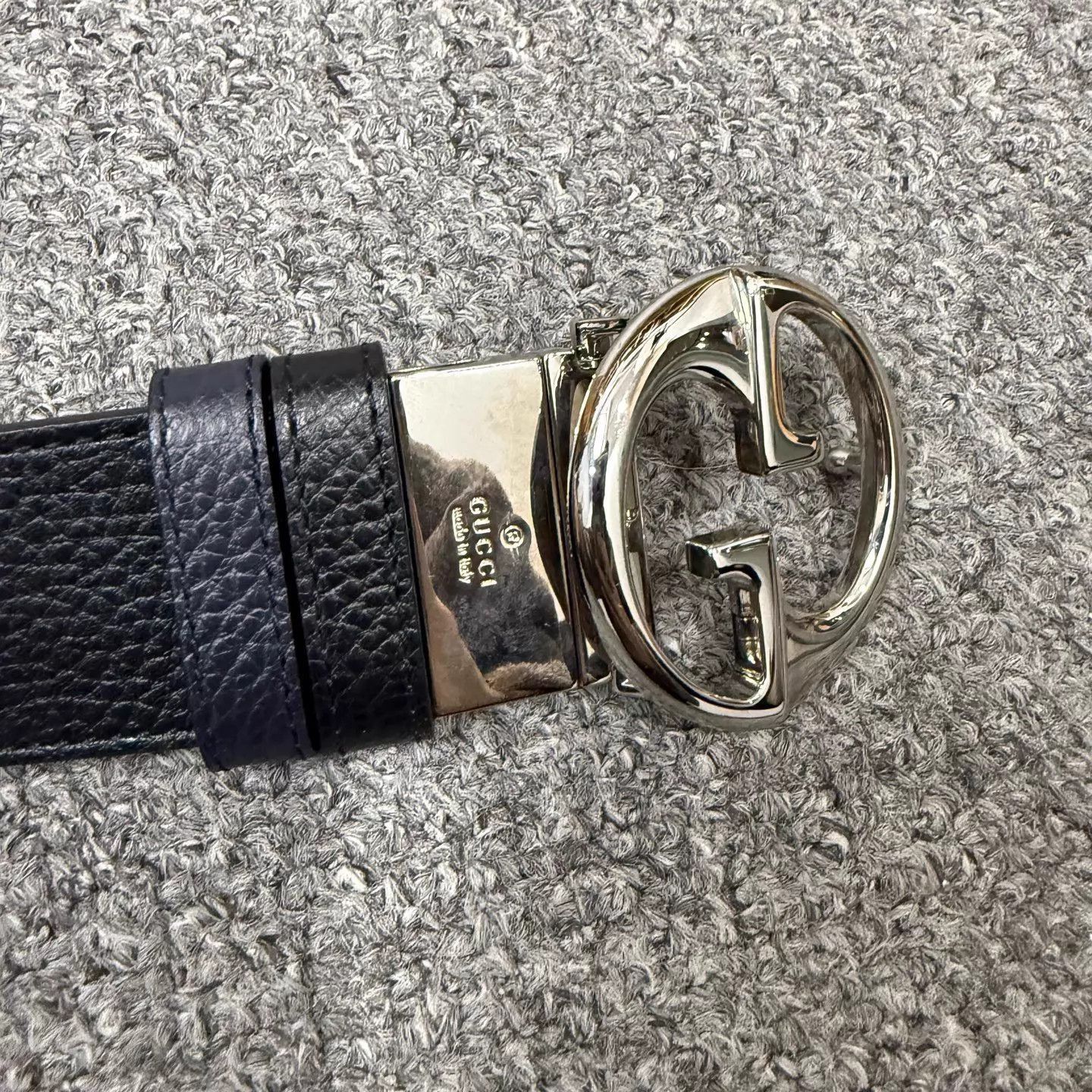 Gucci Black Leather Belt with Silver Buckle Size ONE SIZE - 3 Thumbnail