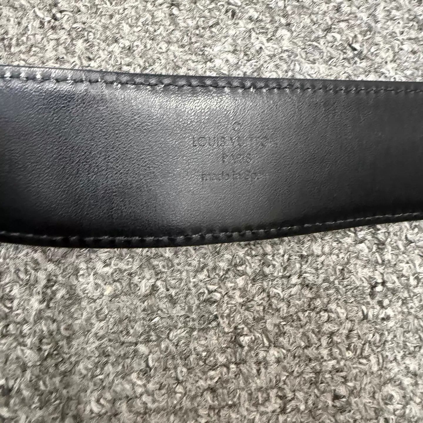 Louis Vuitton Black Checkered Belt with Logo Buckle Size ONE SIZE - 5 Thumbnail