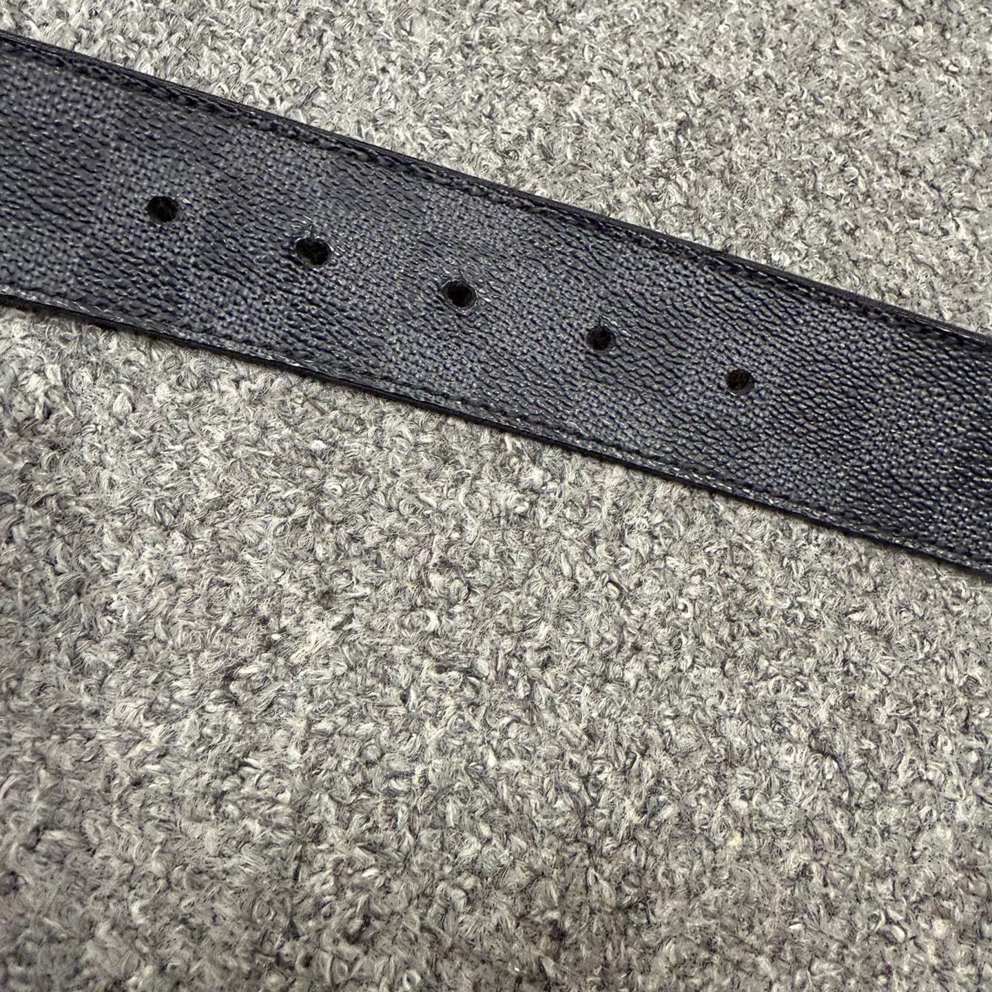 Louis Vuitton Black Checkered Belt with Logo Buckle Size ONE SIZE - 7 Thumbnail