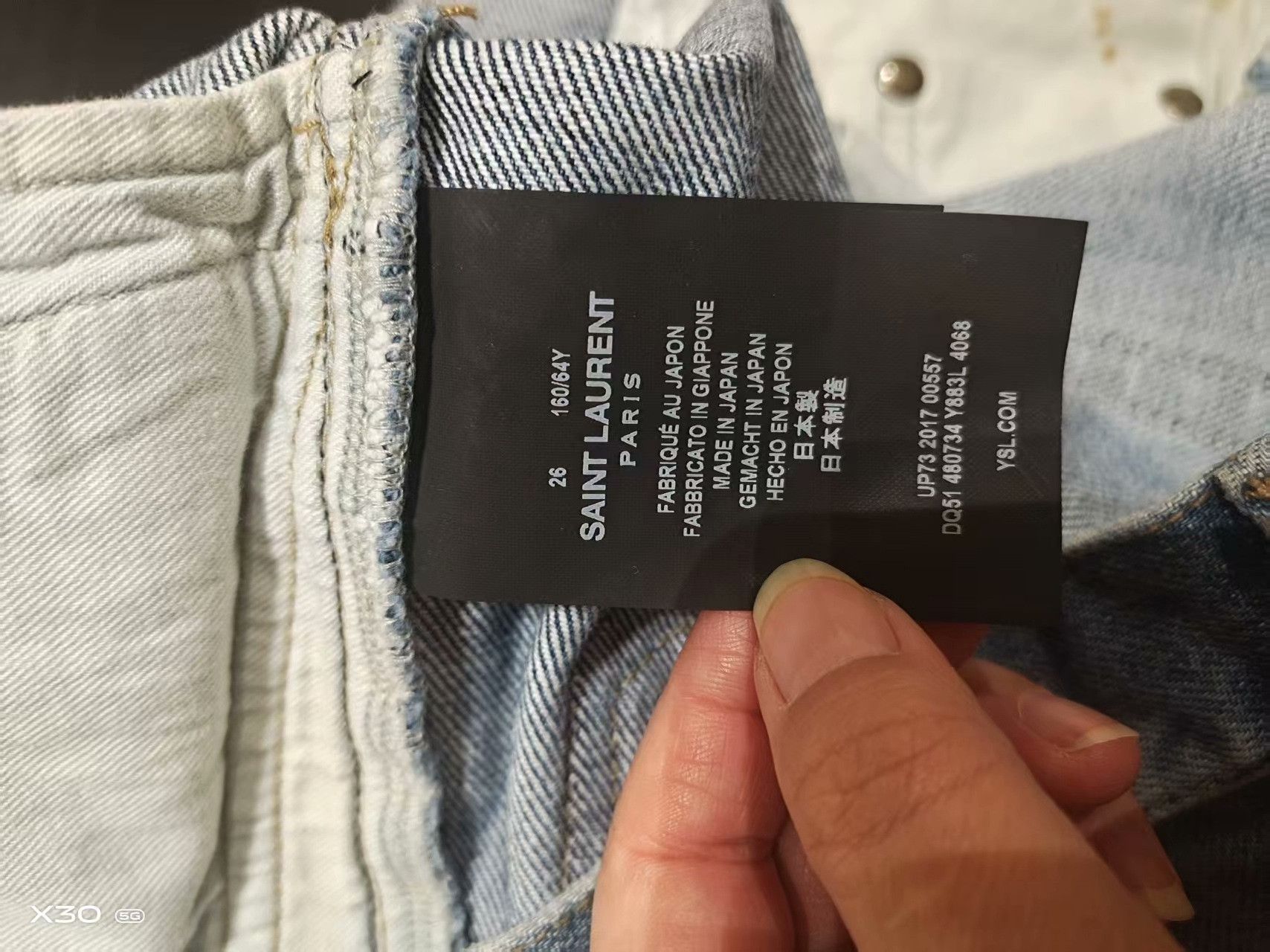 Saint Laurent Paris Saint Laurent Washed Denim Mini Skirt Size 32" / US 10 / IT 46 - 4 Thumbnail