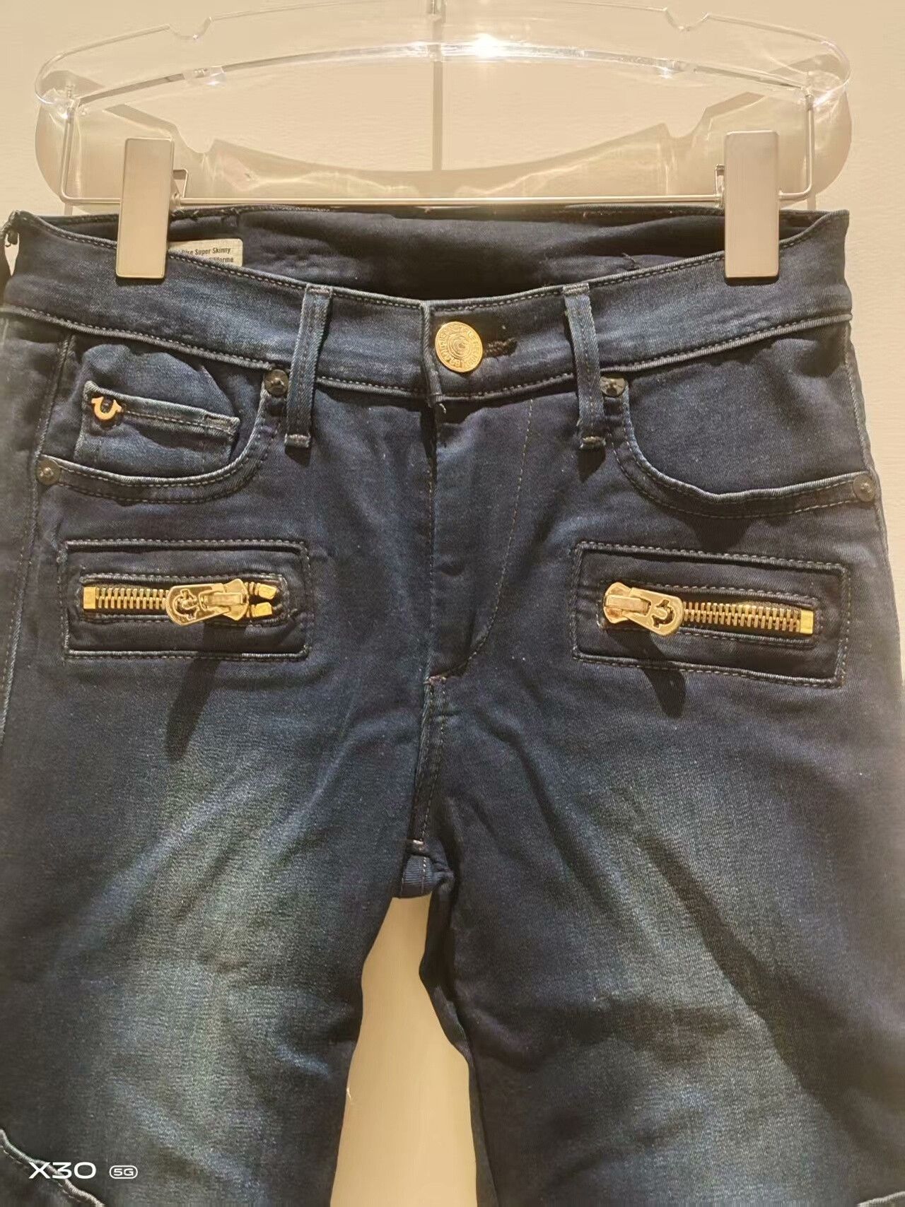 True Religion True Religion HALLE Mid Rise Super Skinny Biker Jeans Size 32" / US 10 / IT 46 - 3 Thumbnail