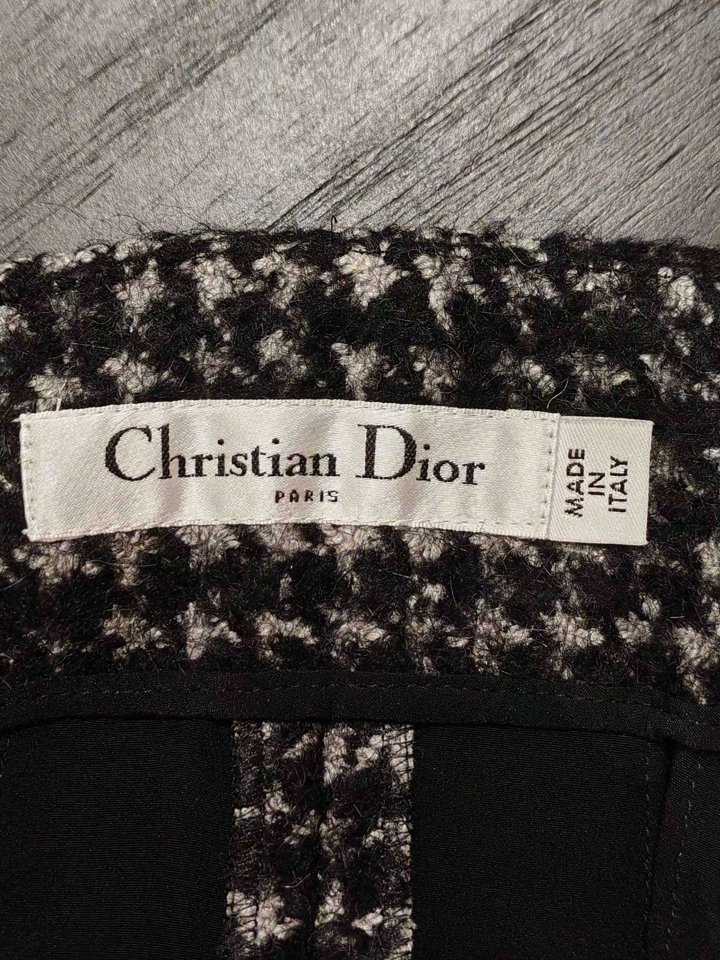 Dior Christian Dior Houndstooth Wool Blend Skirt Size 32" / US 10 / IT 46 - 3 Thumbnail
