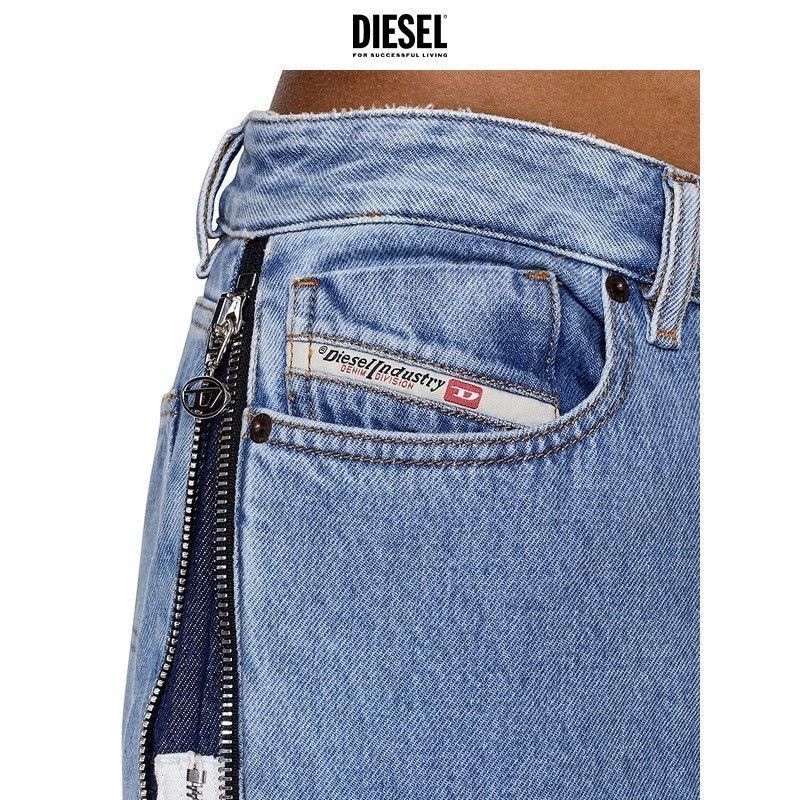 Diesel Blue Denim Wide-Leg Pants with Side Stripes Size US 32 / EU 48 - 7 Thumbnail