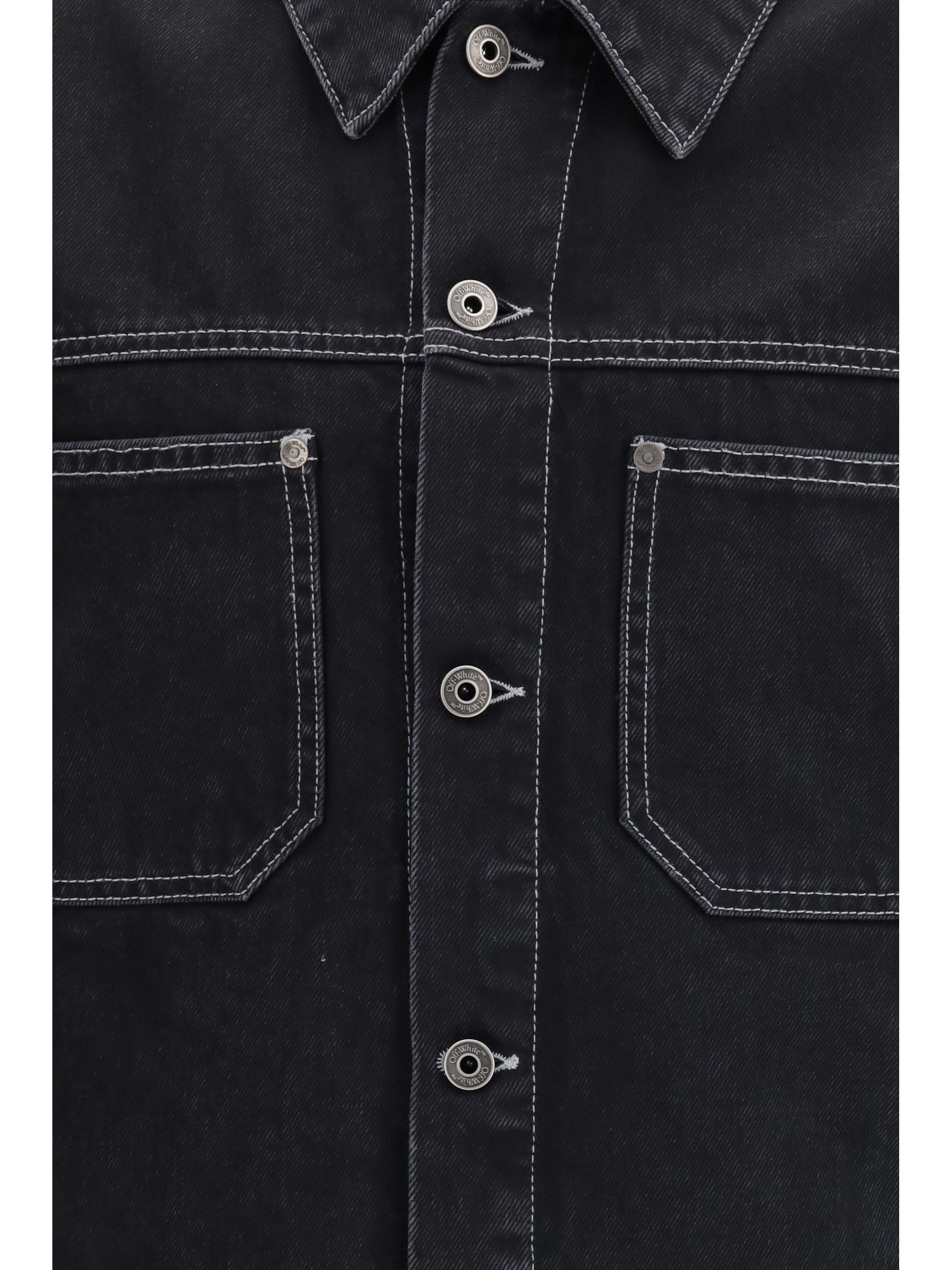 Off-White Arrow Zip Skate denim Jacket Size US L / EU 52-54 / 3 - 3 Thumbnail