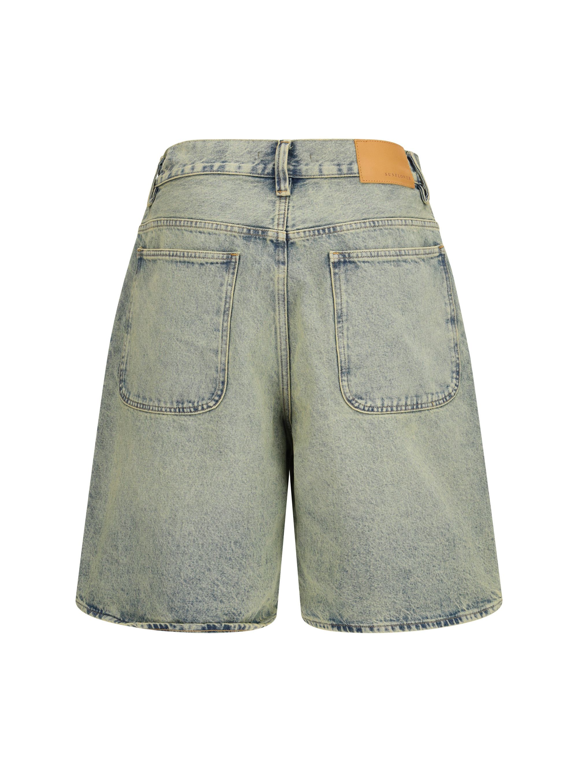 Sunflower Super Wide Denim Bermuda Shorts Size US 34 / EU 50 - 2 Thumbnail