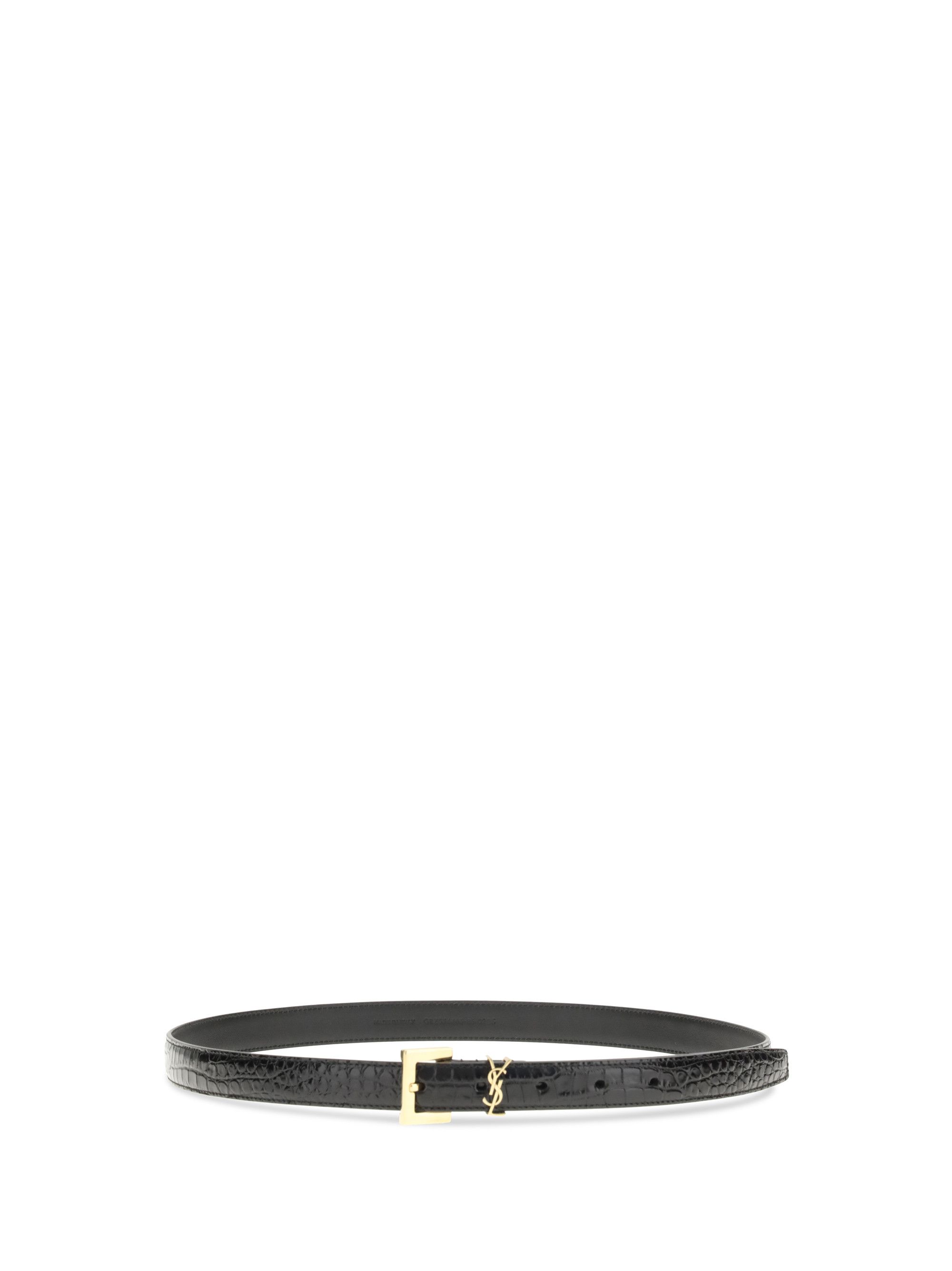 Saint Laurent Paris Crocodile-effect Cassandre Belt Size ONE SIZE - 2 Thumbnail
