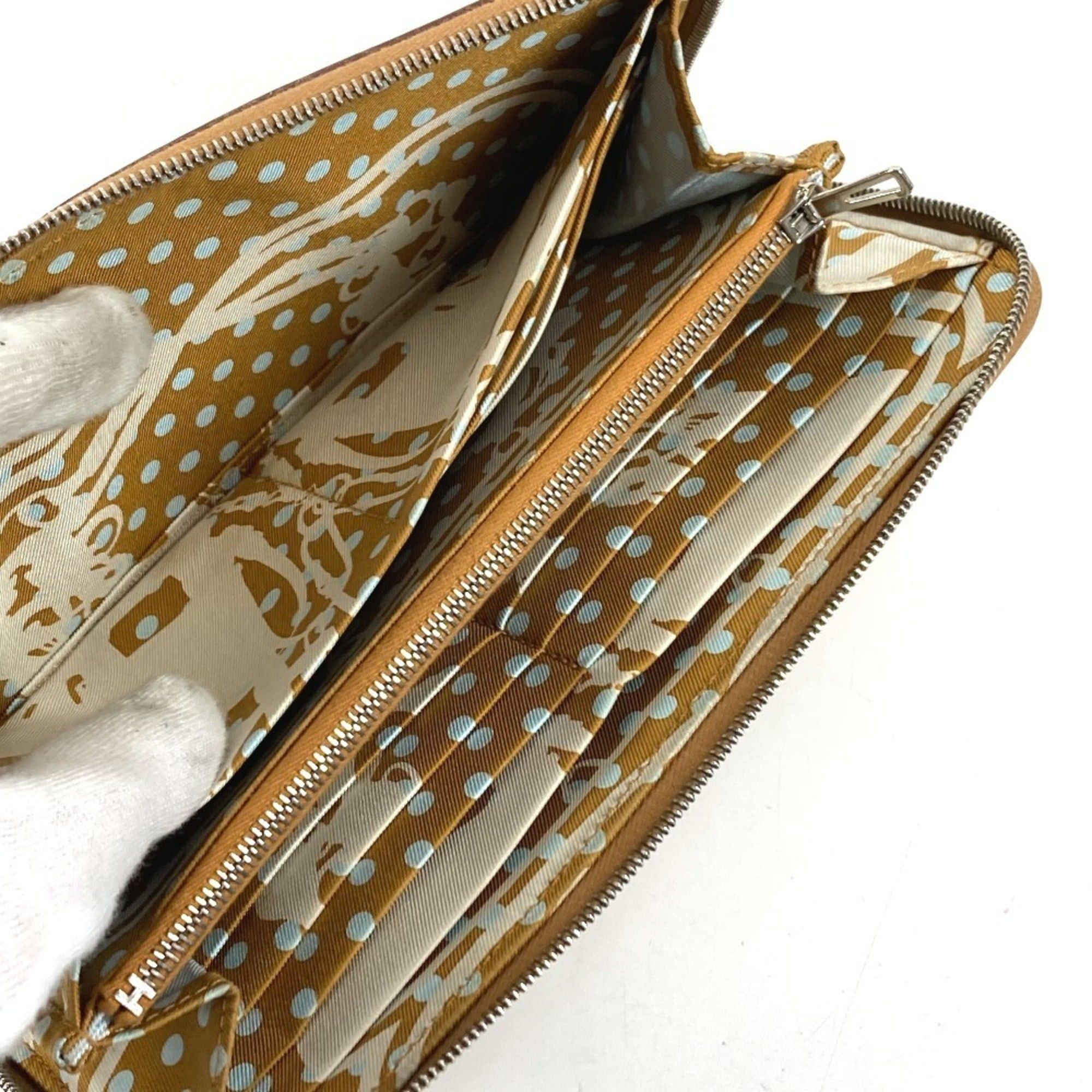 Hermes HERMES Azap Long Silk In Wallet, Round Zipper Epsom Leather, Men's/Women's, Beige Size ONE SIZE - 10 Thumbnail