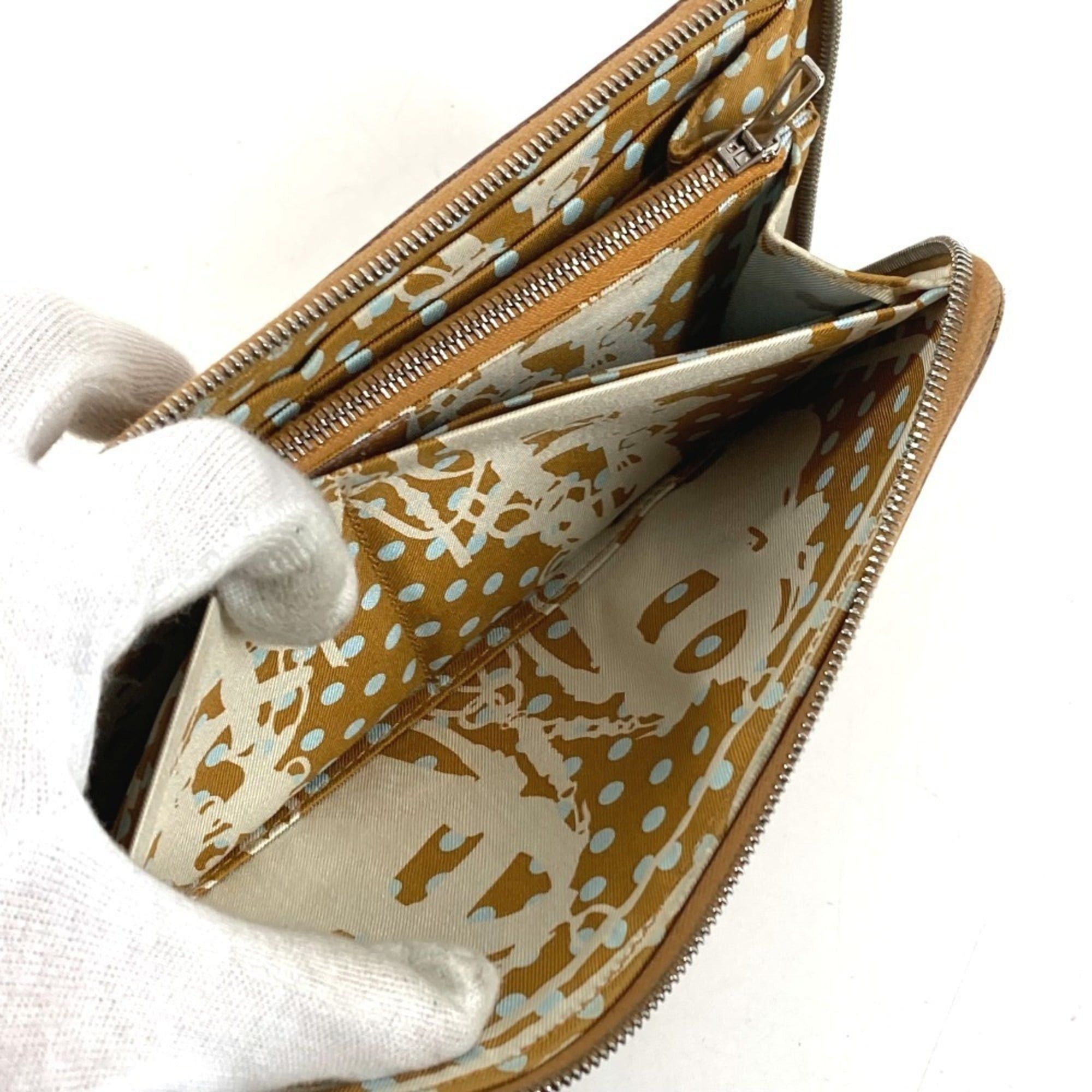 Hermes HERMES Azap Long Silk In Wallet, Round Zipper Epsom Leather, Men's/Women's, Beige Size ONE SIZE - 9 Thumbnail