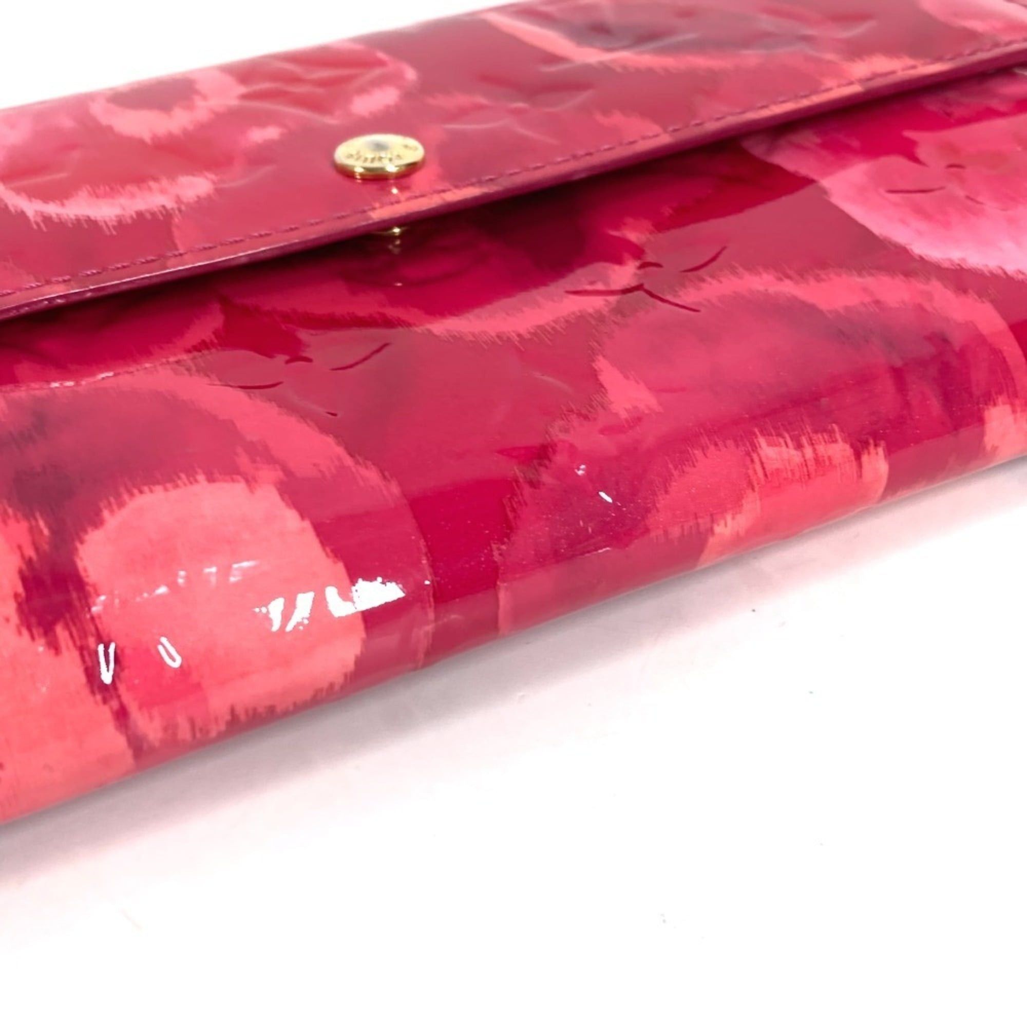 Louis Vuitton LOUIS VUITTON M90022 Monogram Ikat Flower Portefeuille Sarah Long Wallet, Flap, Floral Pattern, Enamel, Men's & Women's, Rose Indien Pink, Pink Size ONE SIZE - 4 Thumbnail