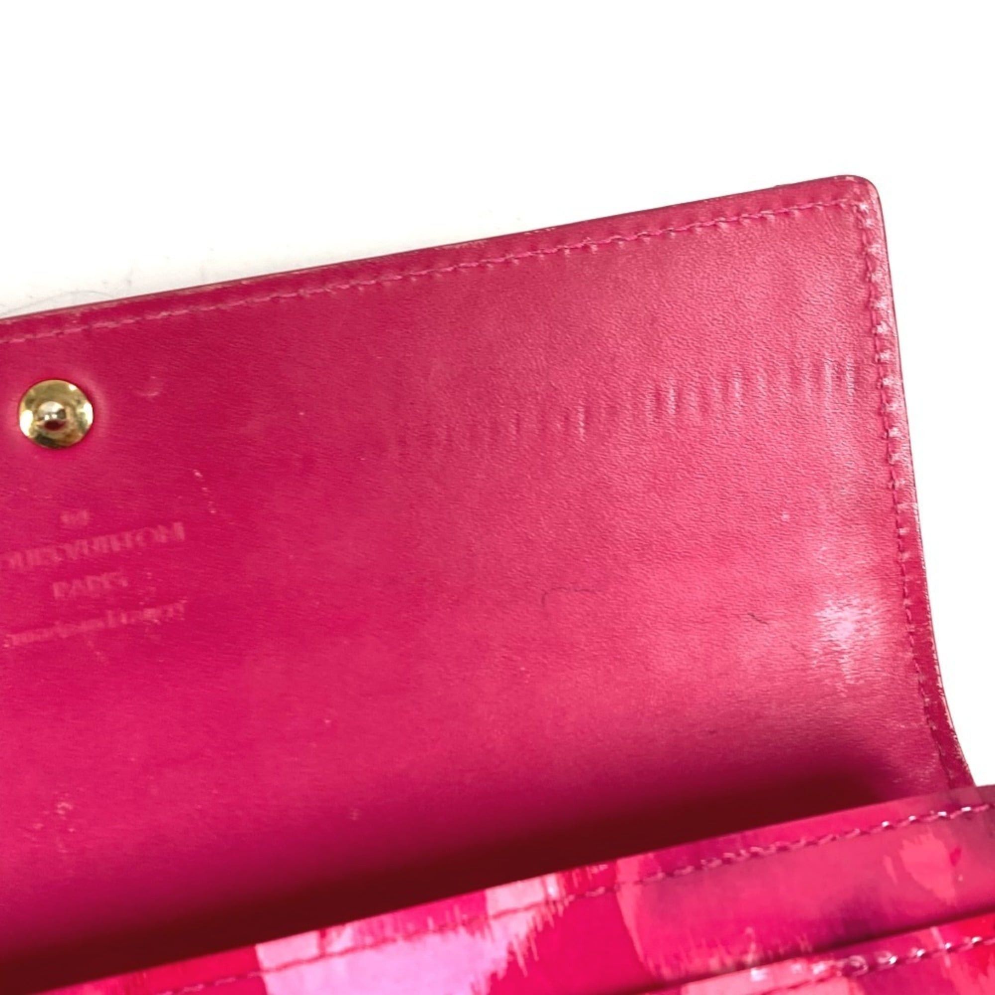 Louis Vuitton LOUIS VUITTON M90022 Monogram Ikat Flower Portefeuille Sarah Long Wallet, Flap, Floral Pattern, Enamel, Men's & Women's, Rose Indien Pink, Pink Size ONE SIZE - 10 Thumbnail