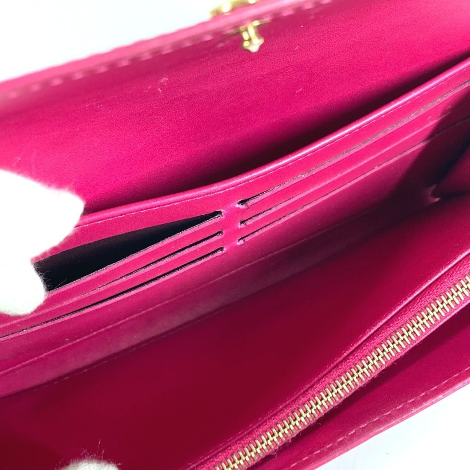 Louis Vuitton LOUIS VUITTON M90022 Monogram Ikat Flower Portefeuille Sarah Long Wallet, Flap, Floral Pattern, Enamel, Men's & Women's, Rose Indien Pink, Pink Size ONE SIZE - 14 Thumbnail
