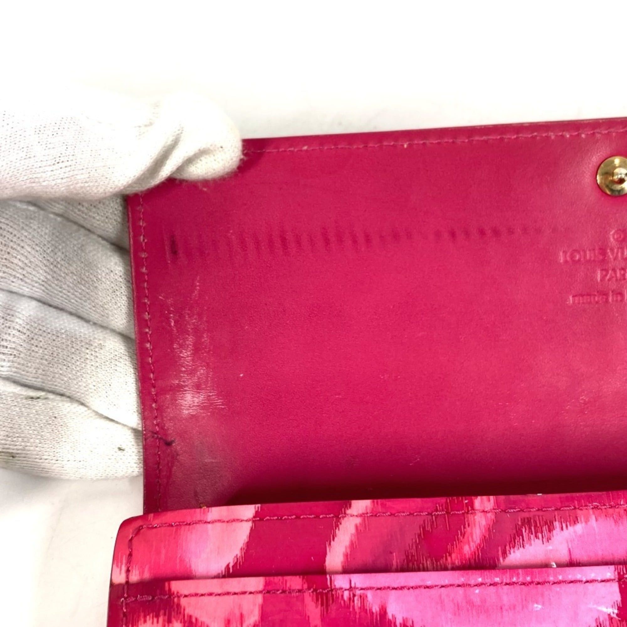Louis Vuitton LOUIS VUITTON M90022 Monogram Ikat Flower Portefeuille Sarah Long Wallet, Flap, Floral Pattern, Enamel, Men's & Women's, Rose Indien Pink, Pink Size ONE SIZE - 8 Thumbnail