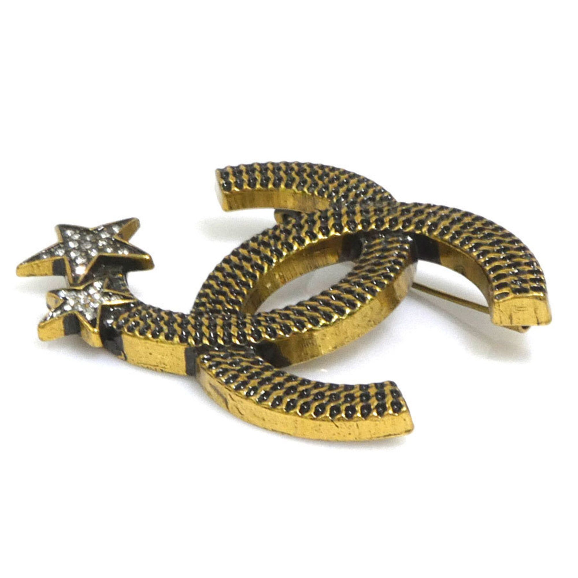 Chanel Chanel brooch, Coco Mark, metal, rhinestone, gold, silver, women's, free shipping, e61655a Size ONE SIZE - 3 Thumbnail