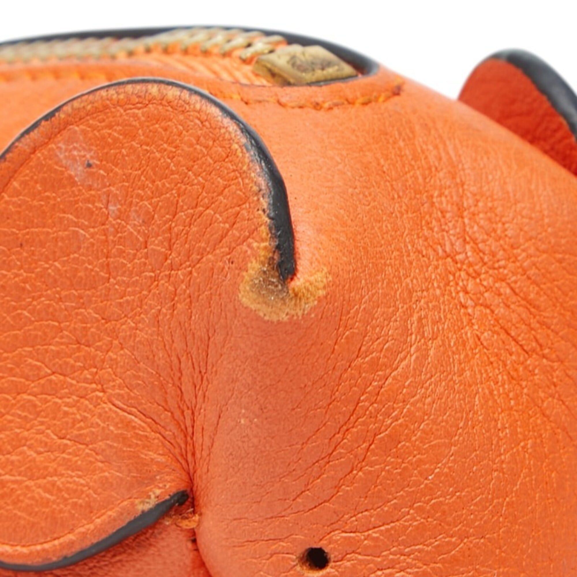Loewe Loewe Elephant Motif Charm Keychain Wallet/Coin Purse Orange Leather Women's LOEWE Size ONE SIZE - 3 Thumbnail
