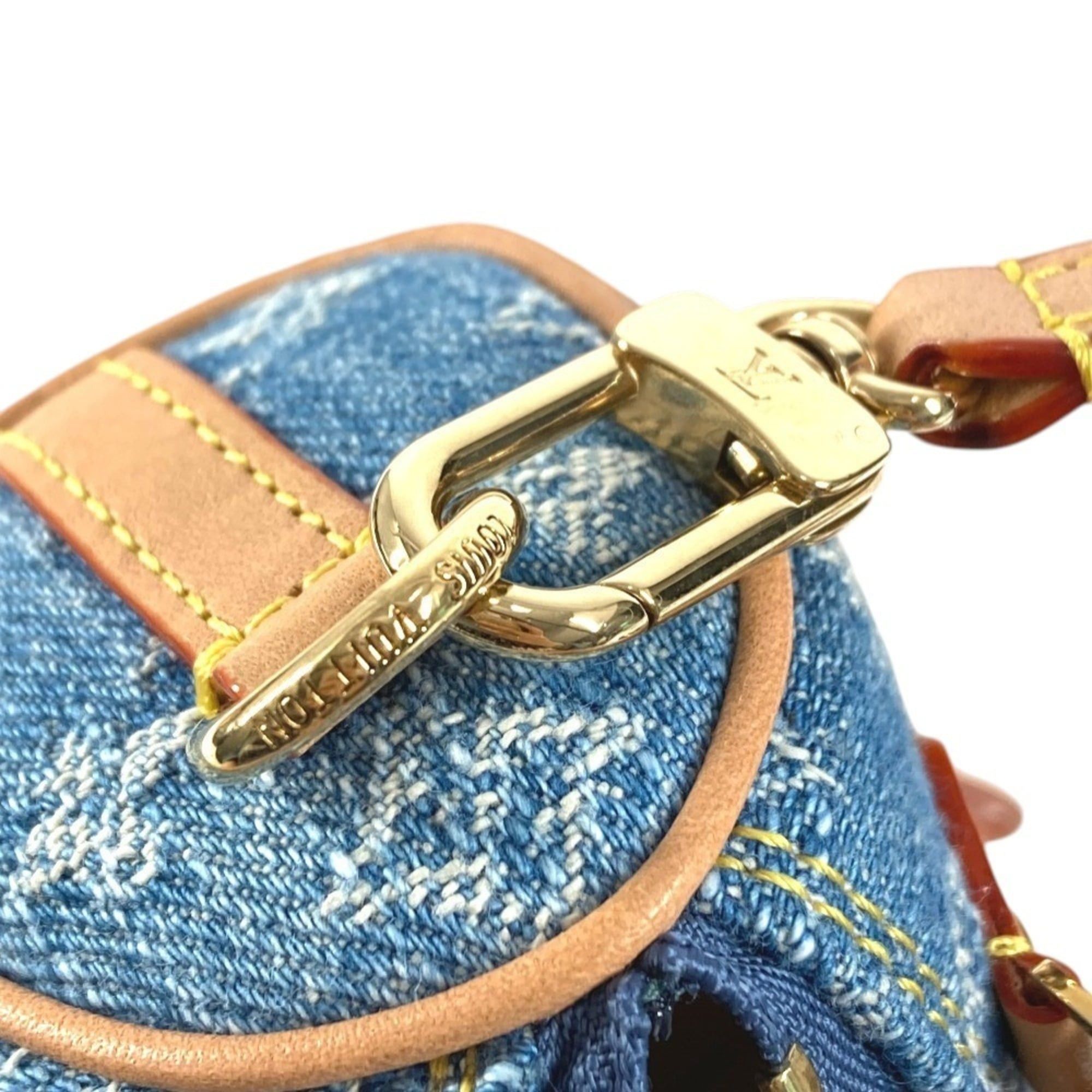 Louis Vuitton LOUIS VUITTON M01701 Monogram Denim Bijou Sac Micro Speedy Accessory Bag Charm Keychain Men's Women's Blue Like New Size ONE SIZE - 7 Thumbnail