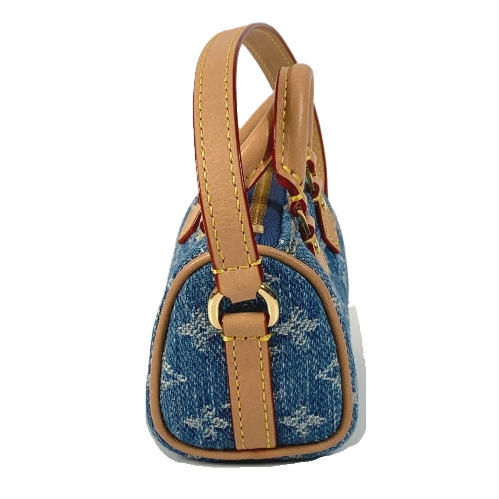 Louis Vuitton LOUIS VUITTON M01701 Monogram Denim Bijou Sac Micro Speedy Accessory Bag Charm Keychain Men's Women's Blue Like New Size ONE SIZE - 4 Thumbnail
