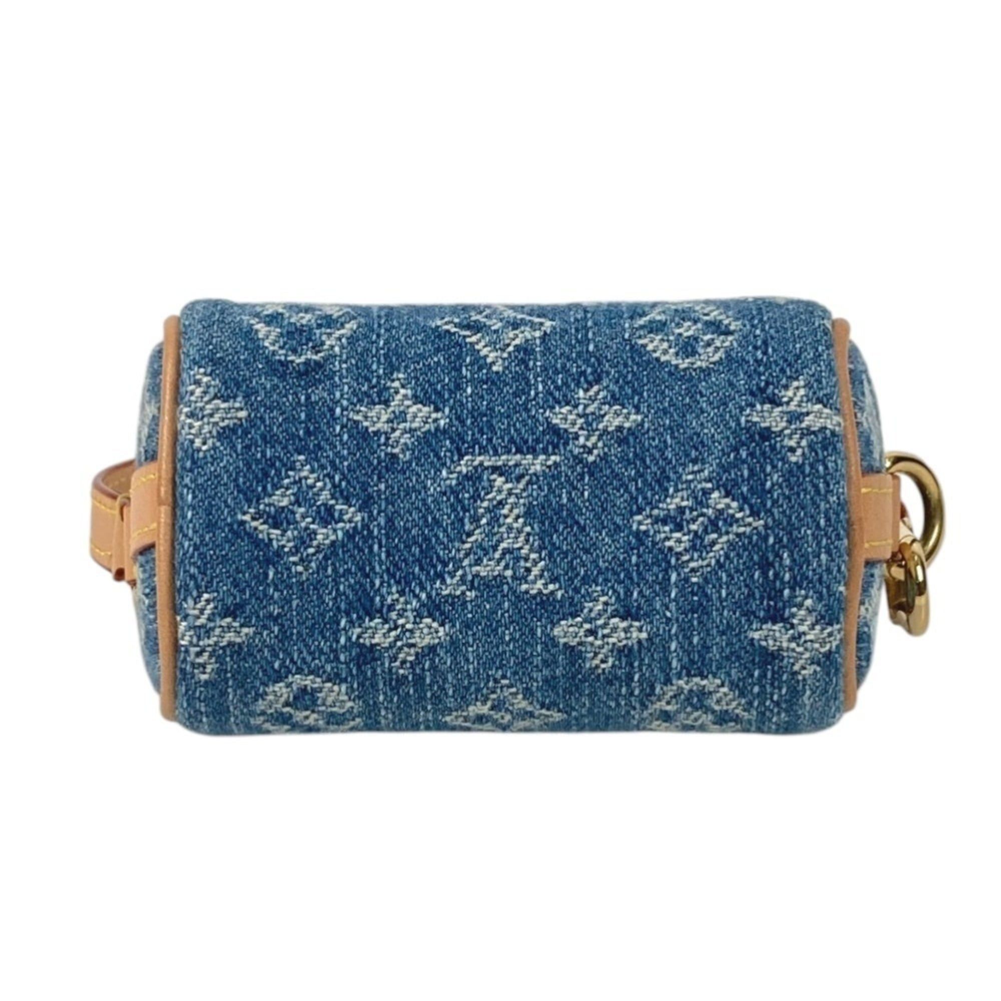 Louis Vuitton LOUIS VUITTON M01701 Monogram Denim Bijou Sac Micro Speedy Accessory Bag Charm Keychain Men's Women's Blue Like New Size ONE SIZE - 5 Thumbnail
