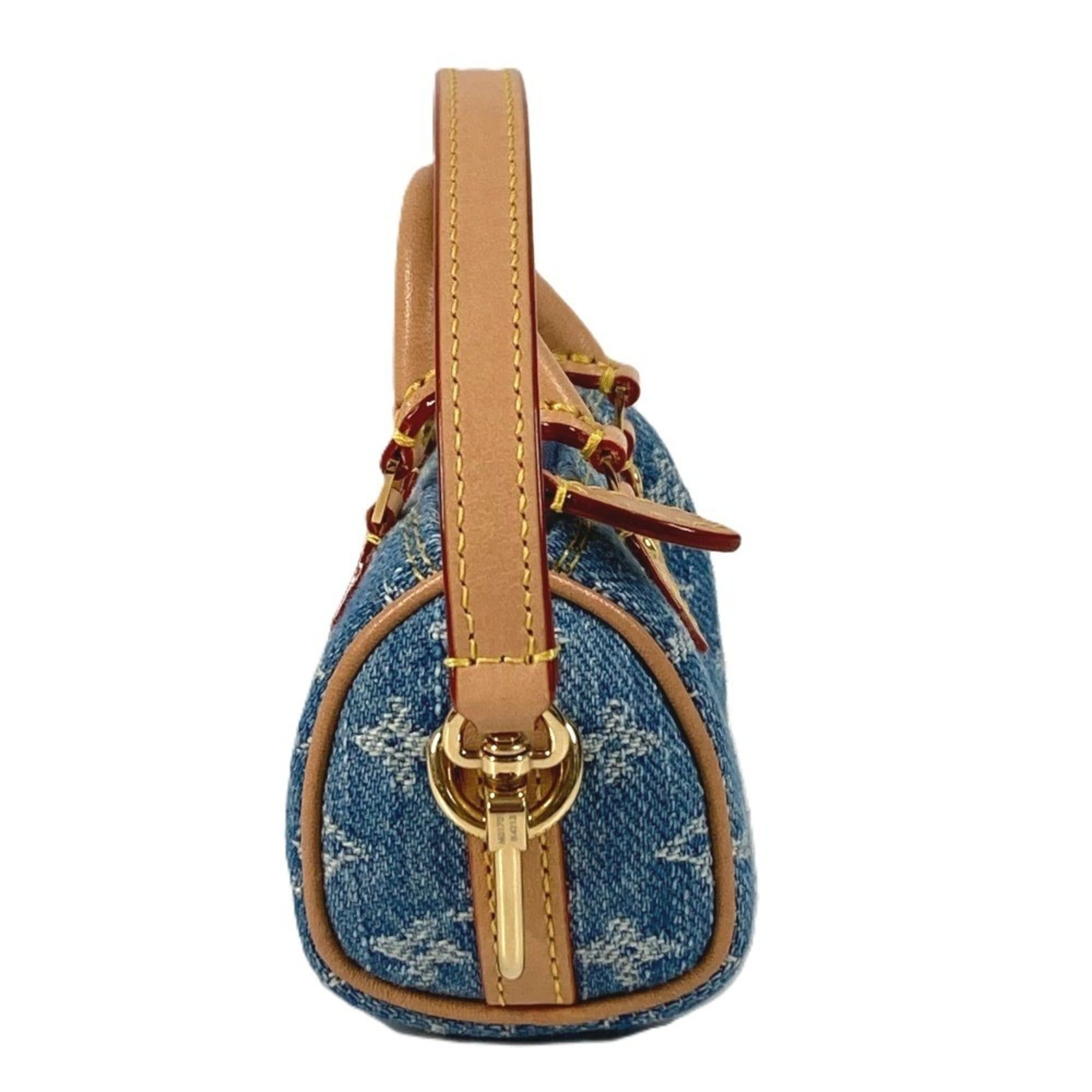 Louis Vuitton LOUIS VUITTON M01701 Monogram Denim Bijou Sac Micro Speedy Accessory Bag Charm Keychain Men's Women's Blue Like New Size ONE SIZE - 3 Thumbnail