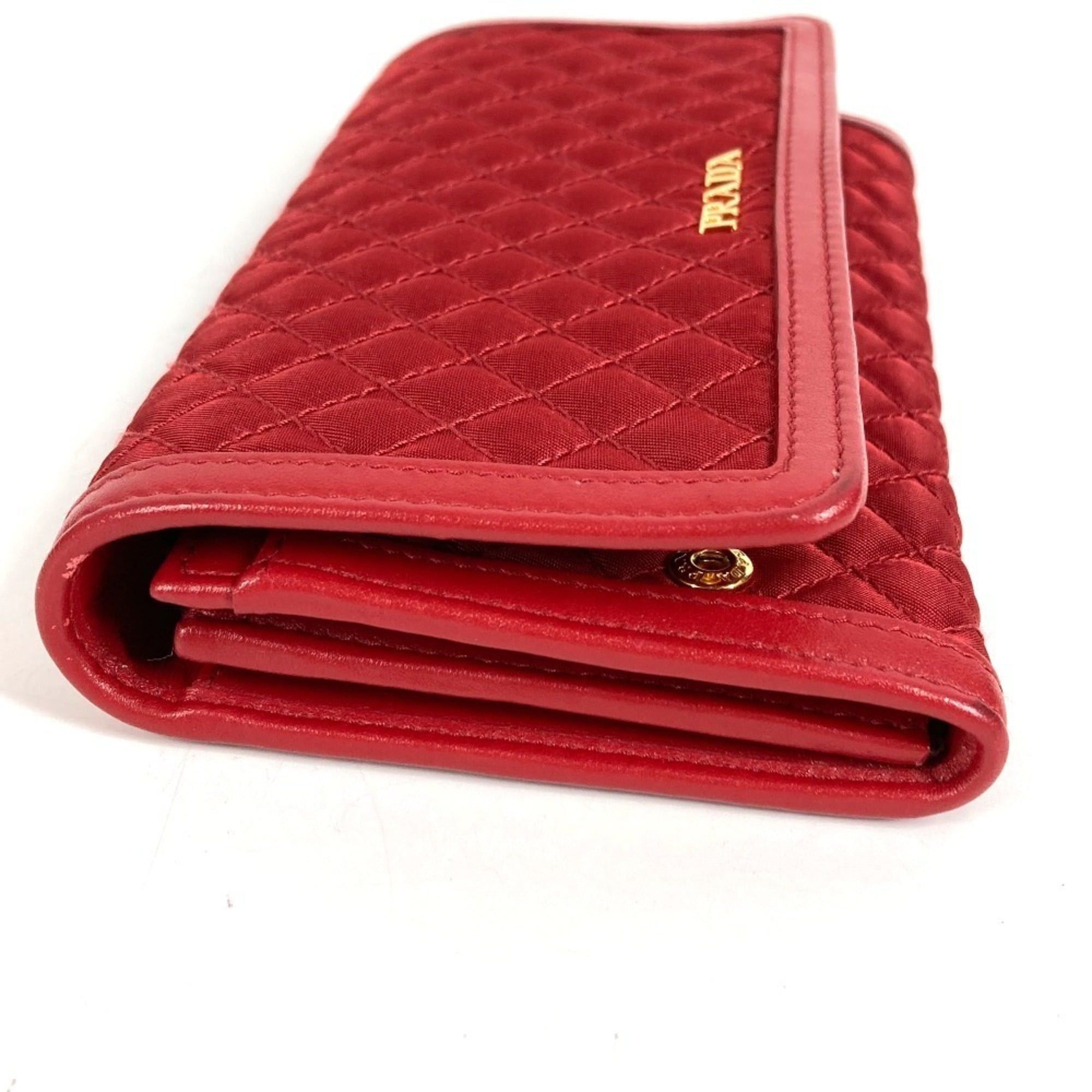 Prada PRADA 1M1437 Shoulder Bag Wallet Logo Quilted Long Nylon Saffiano Leather Men's Women's Red Size ONE SIZE - 6 Thumbnail
