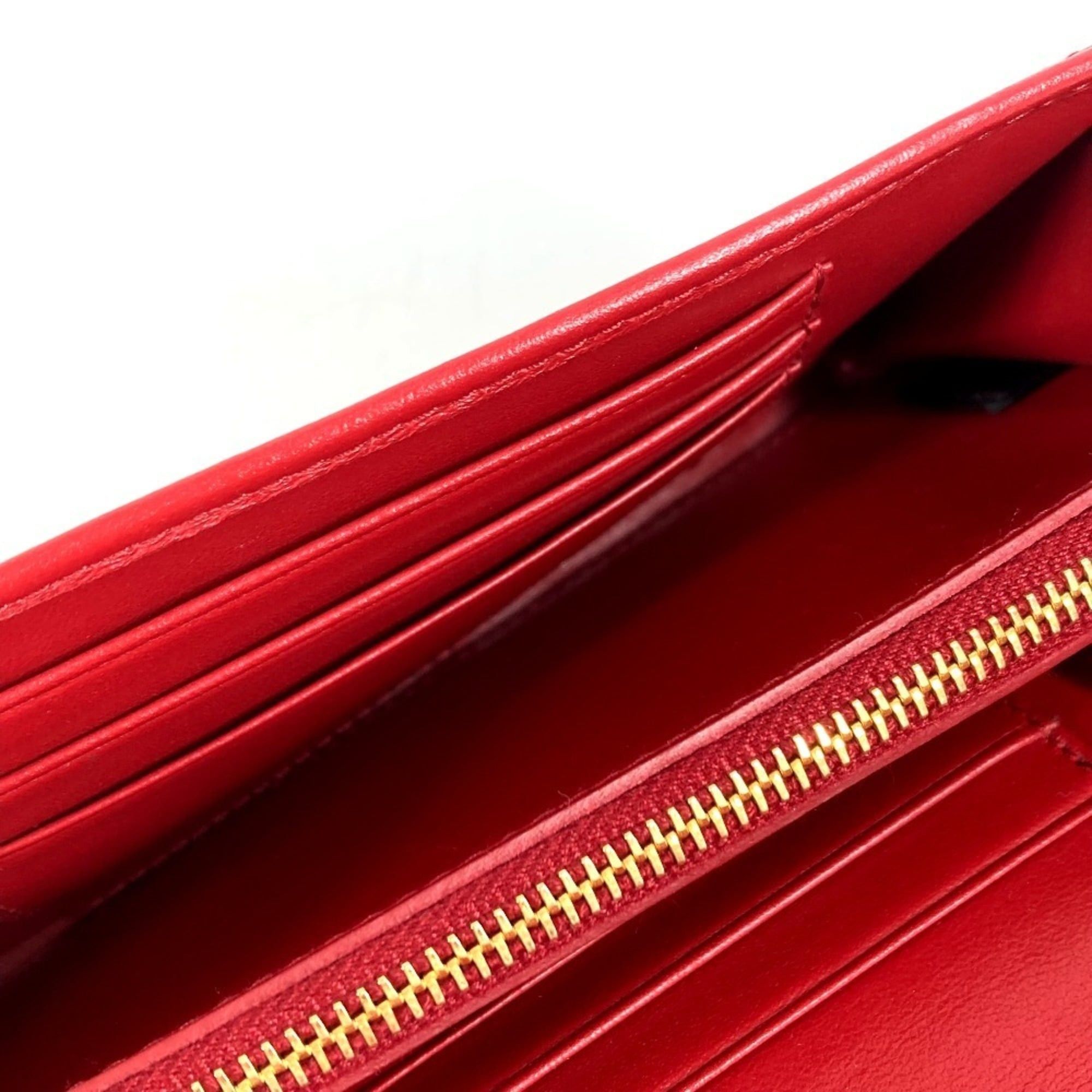 Prada PRADA 1M1437 Shoulder Bag Wallet Logo Quilted Long Nylon Saffiano Leather Men's Women's Red Size ONE SIZE - 12 Thumbnail