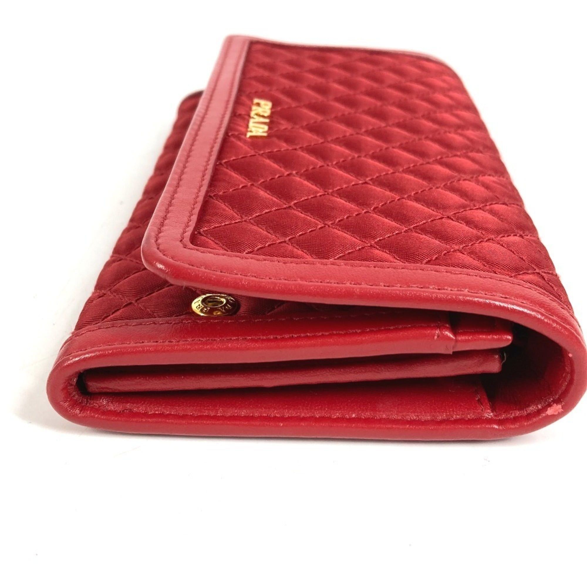 Prada PRADA 1M1437 Shoulder Bag Wallet Logo Quilted Long Nylon Saffiano Leather Men's Women's Red Size ONE SIZE - 4 Thumbnail