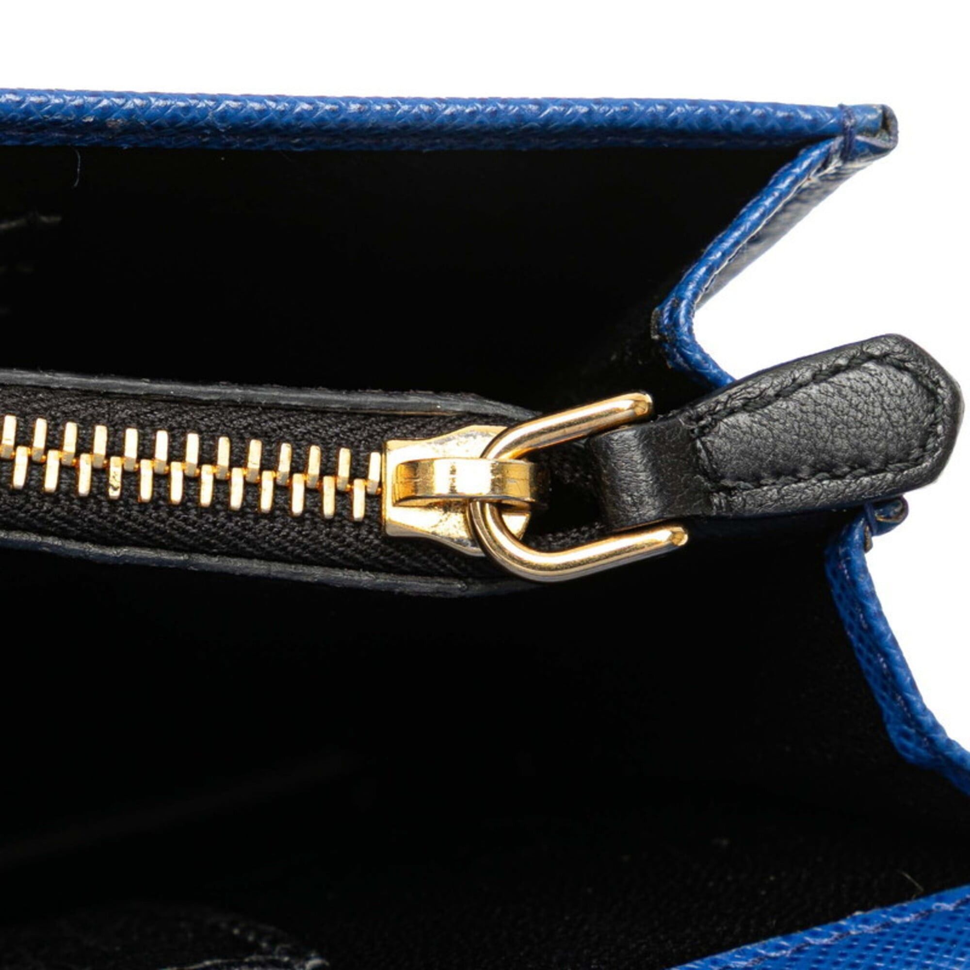 Prada Prada Chain Shoulder Wallet Handbag 1BP012 Blue Saffiano Leather Women's PRADA Size ONE SIZE - 8 Thumbnail
