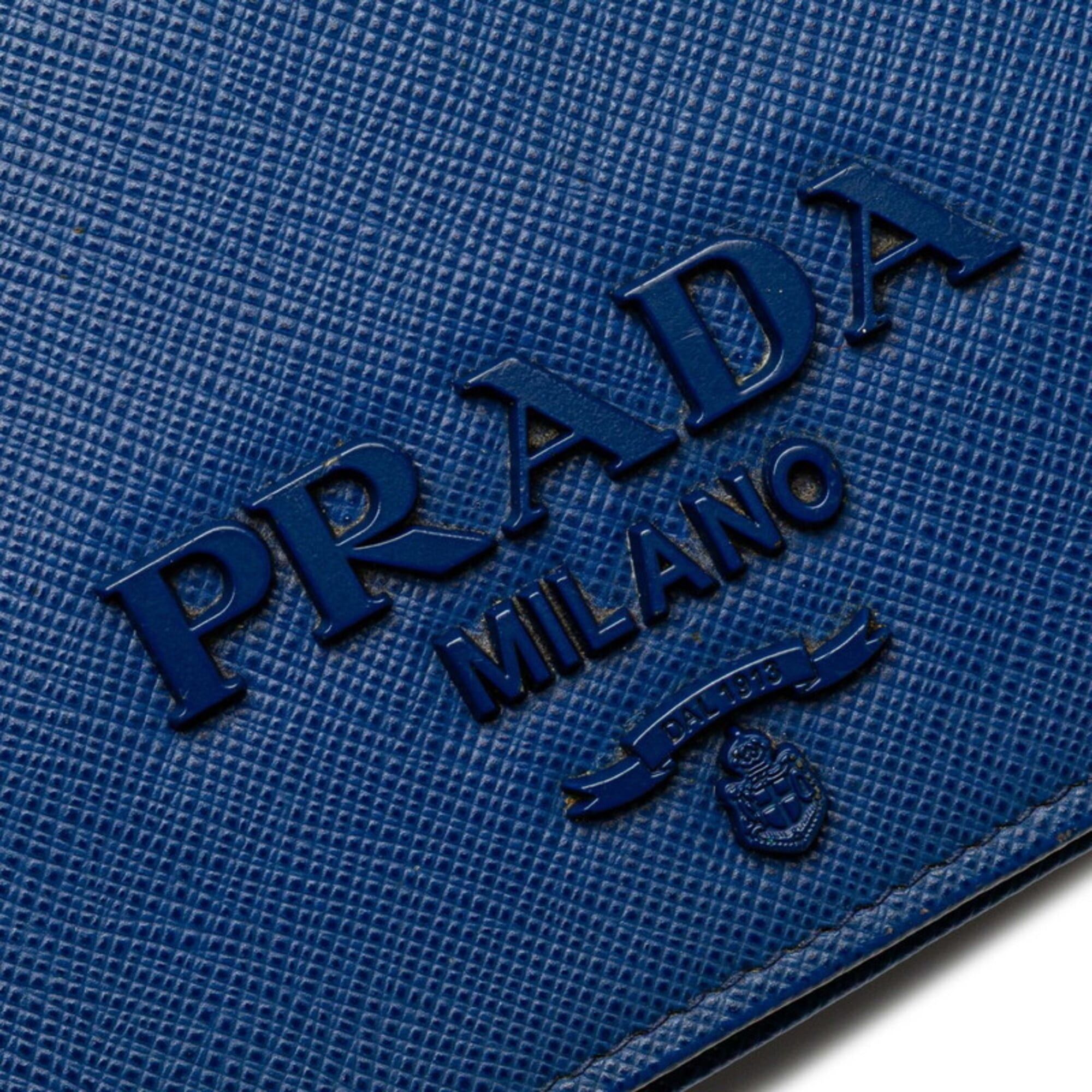 Prada Prada Chain Shoulder Wallet Handbag 1BP012 Blue Saffiano Leather Women's PRADA Size ONE SIZE - 5 Thumbnail