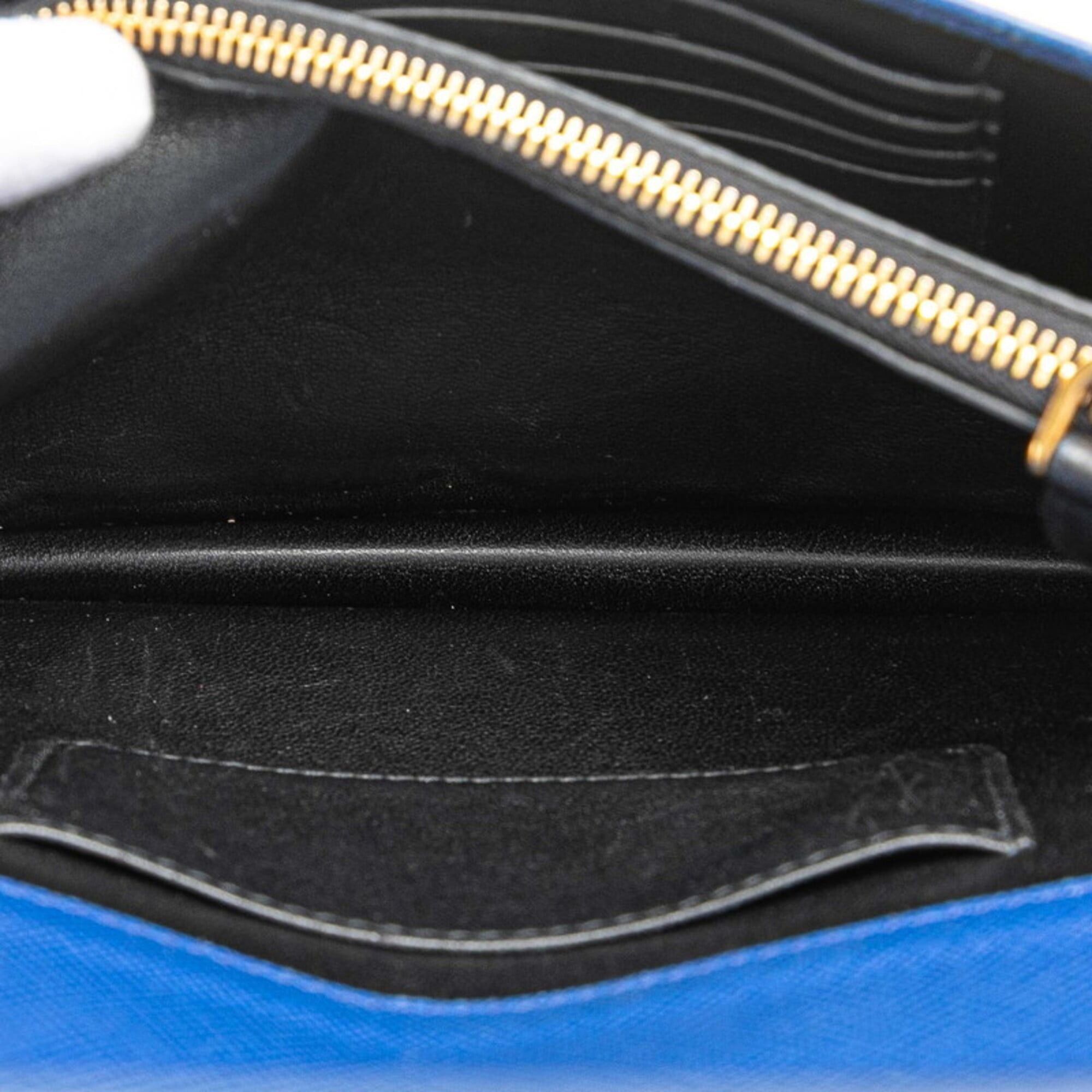 Prada Prada Chain Shoulder Wallet Handbag 1BP012 Blue Saffiano Leather Women's PRADA Size ONE SIZE - 7 Thumbnail