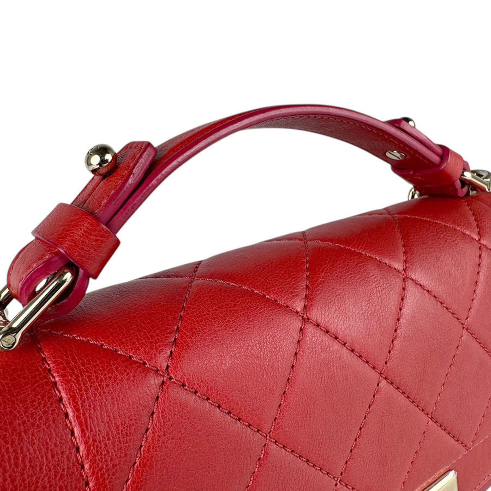 Chanel Chanel Shoulder Bag Click Label Leather Red Gold Women's Free Shipping z9084 Size ONE SIZE - 10 Thumbnail