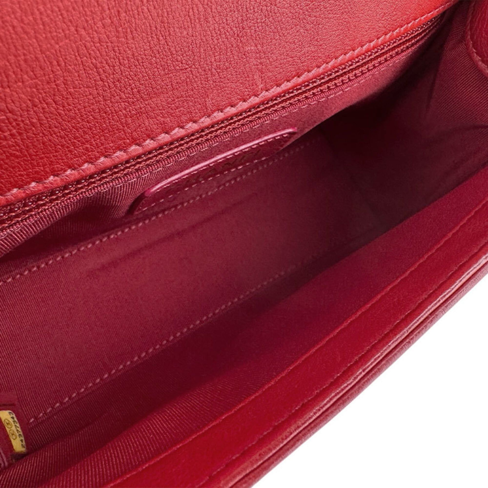 Chanel Chanel Shoulder Bag Click Label Leather Red Gold Women's Free Shipping z9084 Size ONE SIZE - 5 Thumbnail