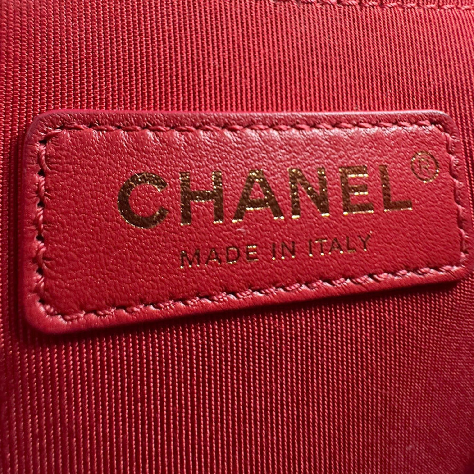 Chanel Chanel Shoulder Bag Click Label Leather Red Gold Women's Free Shipping z9084 Size ONE SIZE - 12 Thumbnail