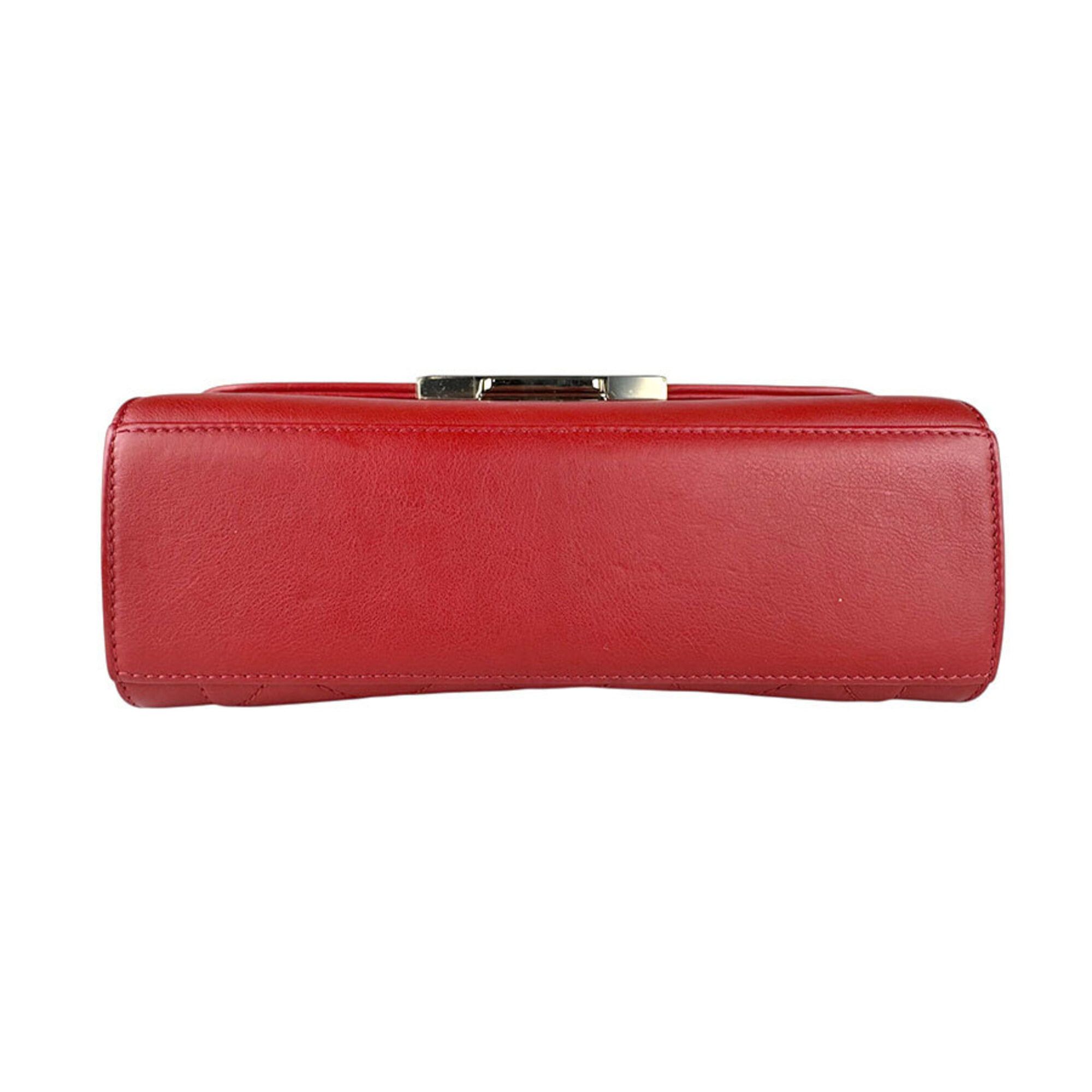 Chanel Chanel Shoulder Bag Click Label Leather Red Gold Women's Free Shipping z9084 Size ONE SIZE - 4 Thumbnail