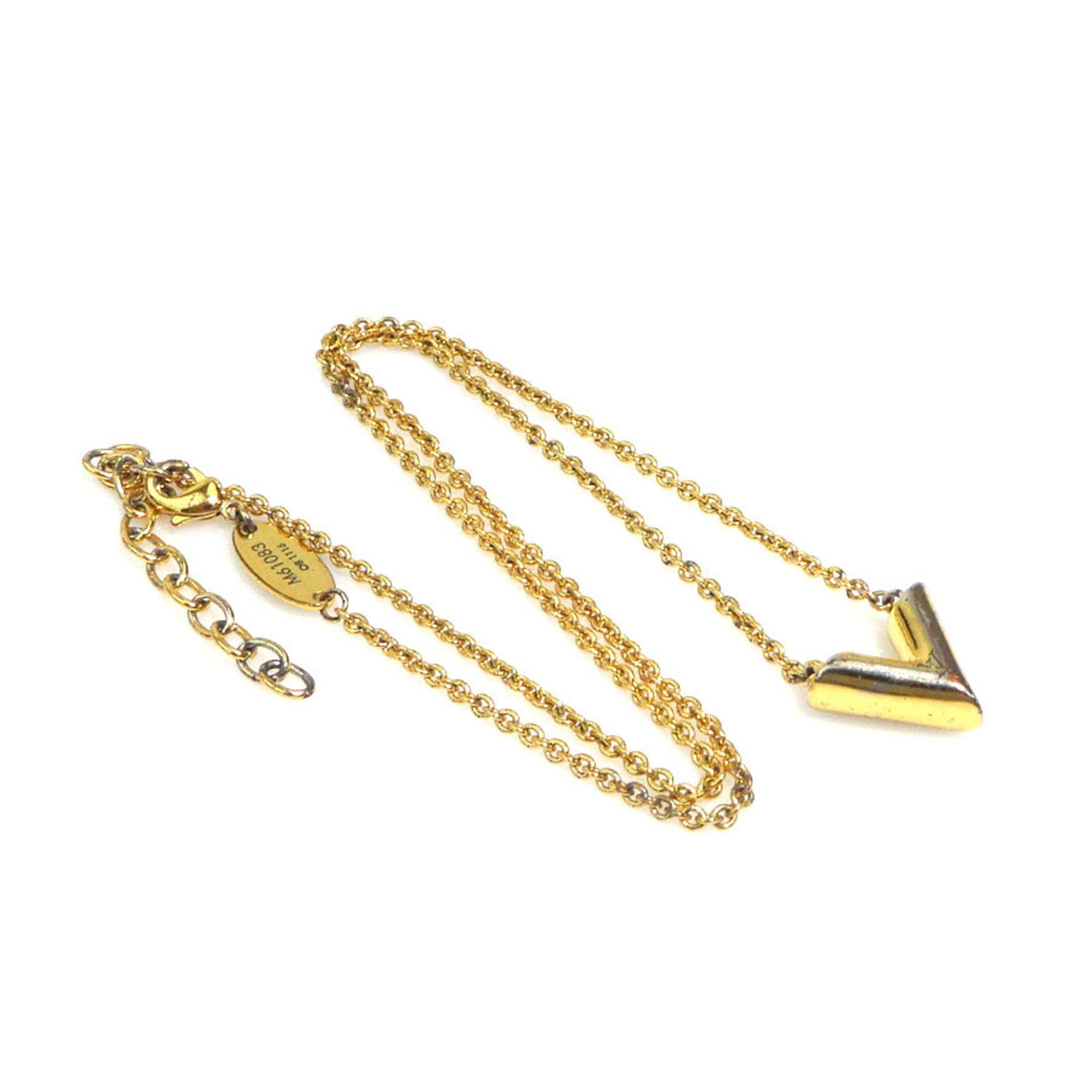Louis Vuitton Louis Vuitton Essential V Metal Gold Necklace for Women, M61083, Free Shipping, h32076a Size ONE SIZE - 9 Thumbnail