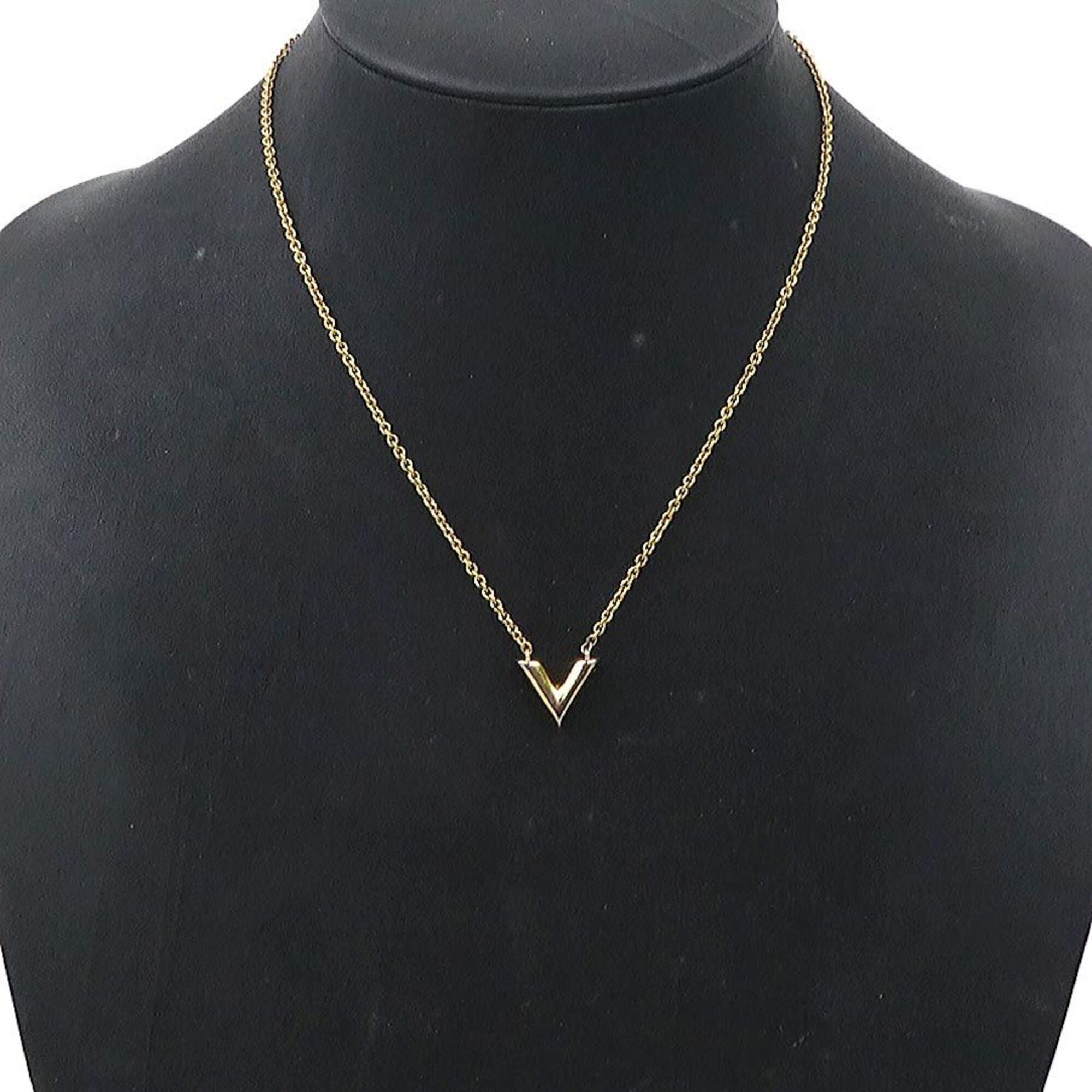 Louis Vuitton Louis Vuitton Essential V Metal Gold Necklace for Women, M61083, Free Shipping, h32076a Size ONE SIZE - 10 Thumbnail