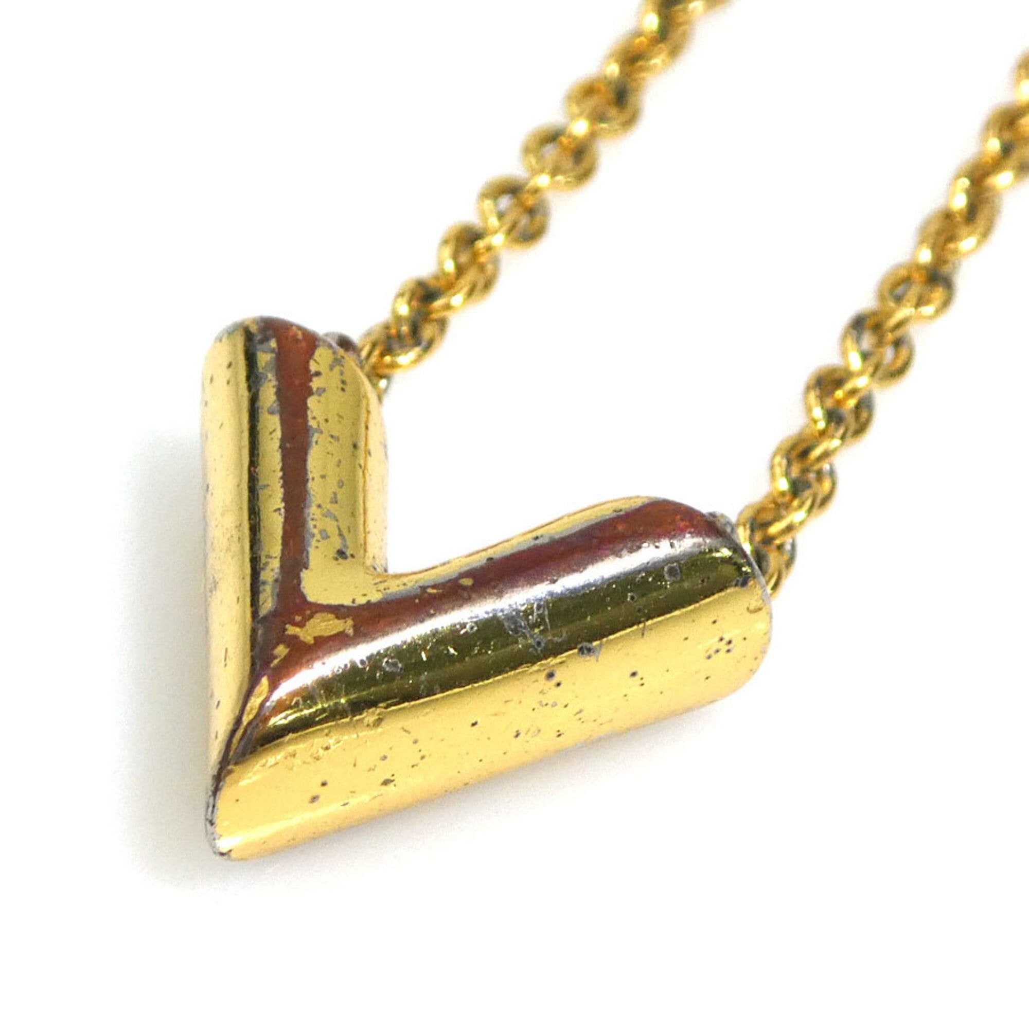 Louis Vuitton Louis Vuitton Essential V Metal Gold Necklace for Women, M61083, Free Shipping, h32076a Size ONE SIZE - 3 Thumbnail
