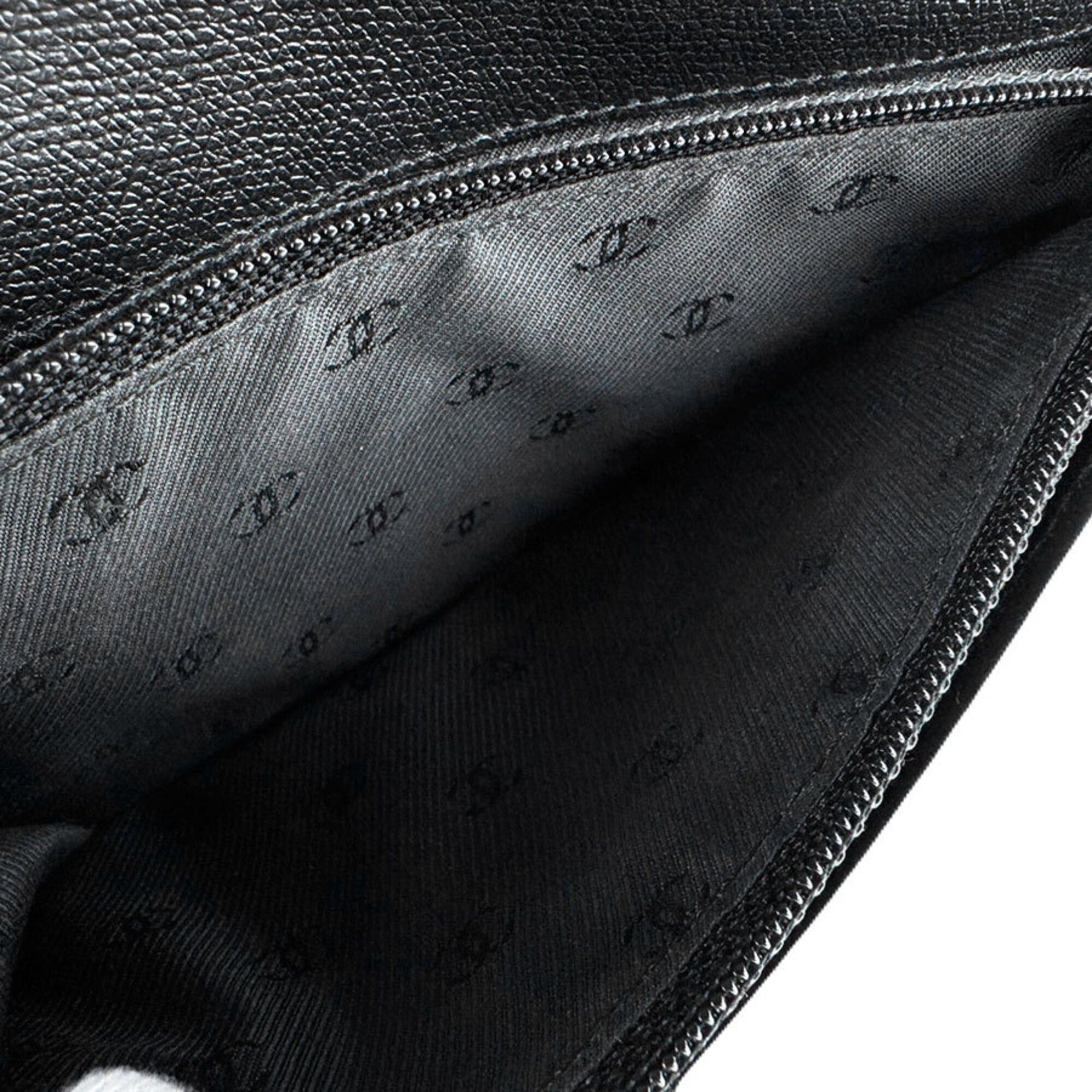 Chanel Chanel Bi-fold Long Wallet Coco Button Leather Black Women's Free Shipping z9093 Size ONE SIZE - 11 Thumbnail